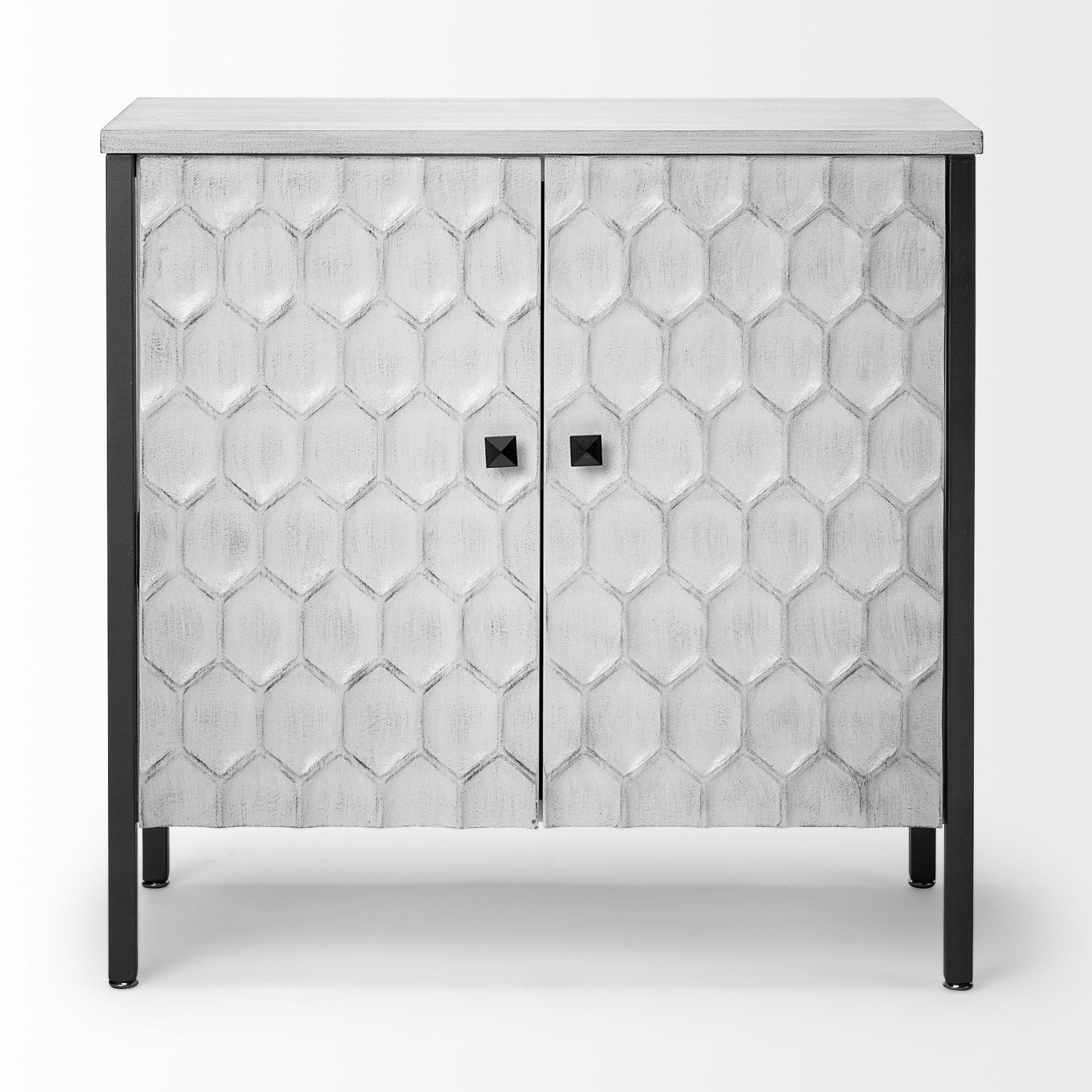 Mercana Savannah Accent Cabinet with 2 Door - Gray/White, Iron