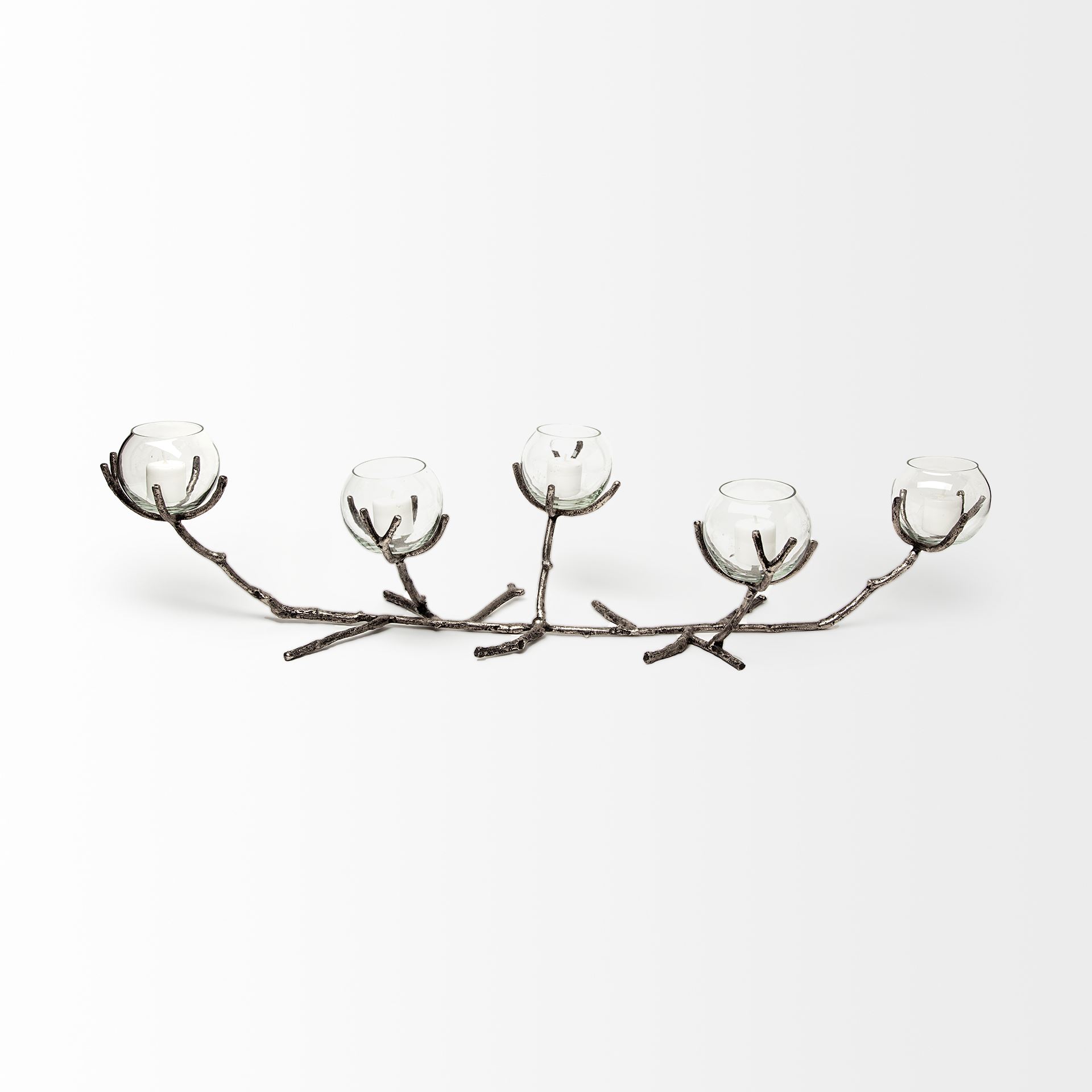 Mercana Vine Candle Holder - Silver, Metal