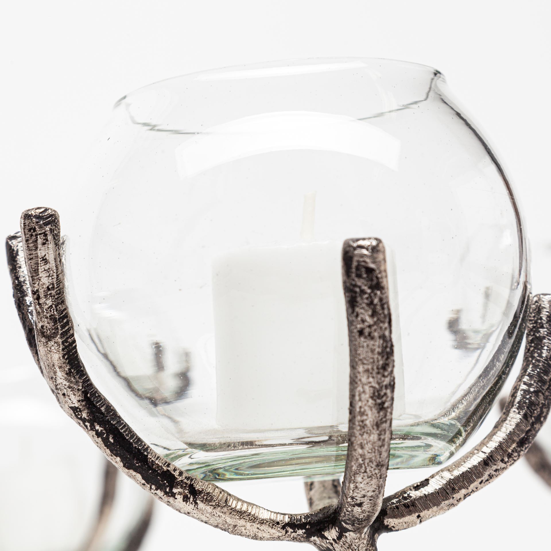Mercana Vine Candle Holder - Silver, Metal