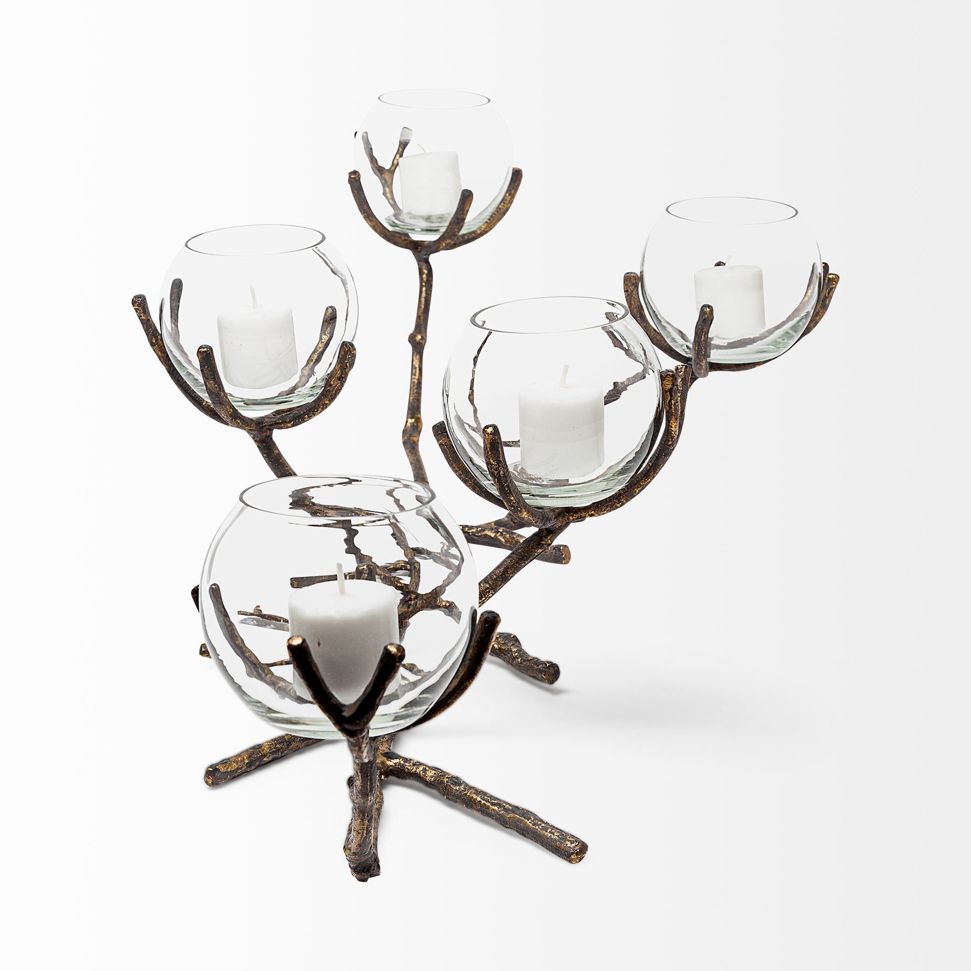 Mercana Vine Candle Holder - Brown, Metal
