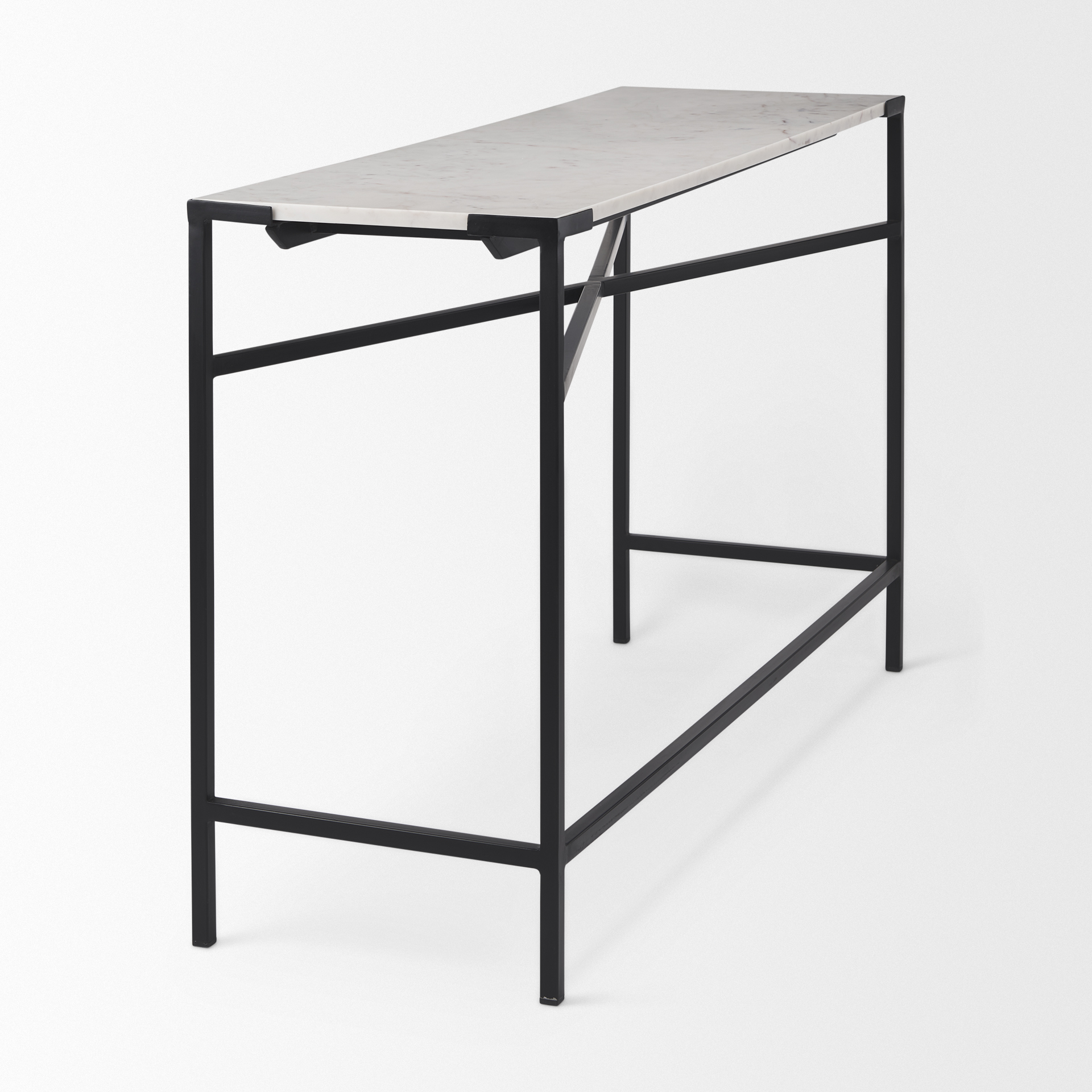 Mercana - Lucas Console Table in Black/White, Iron
