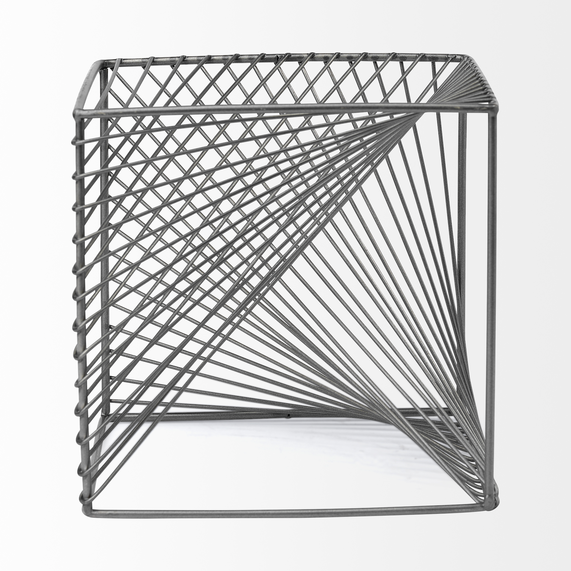 Mercana Risley Square Object - Gray, Metal