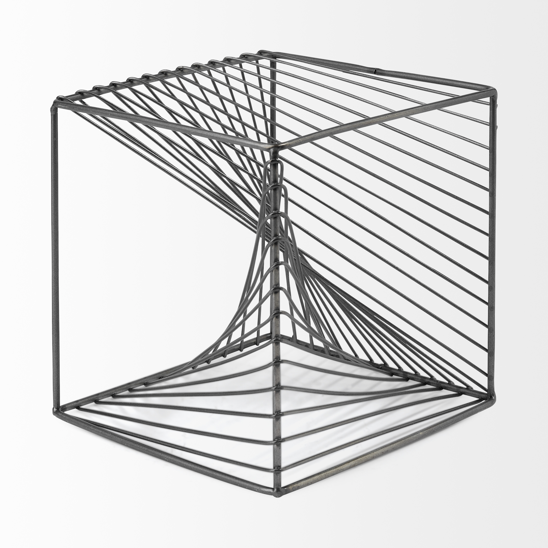 Mercana Risley Square Object - Gray, Metal