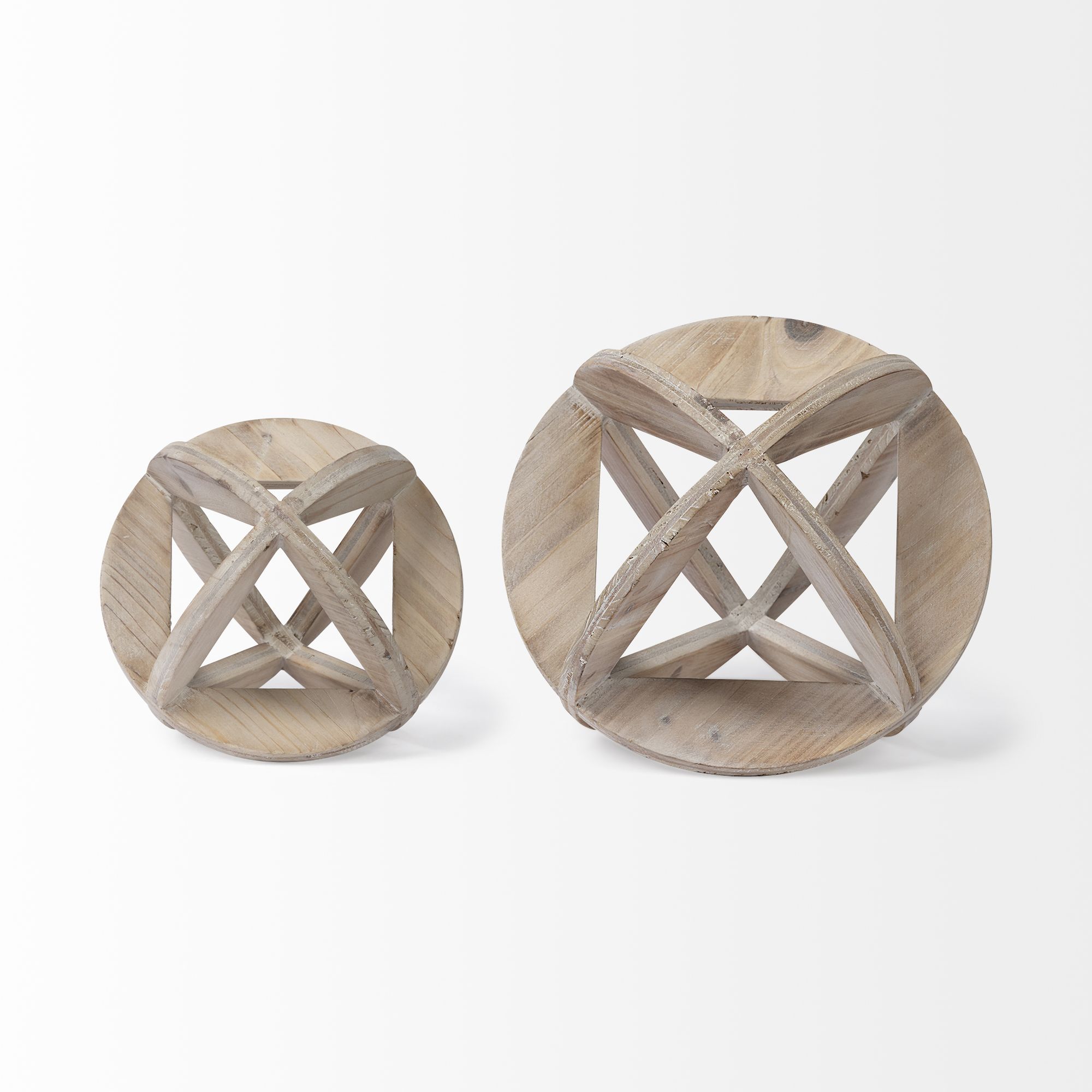 Mercana Bellatrix II Large 7L x 7W Decorative Wooden Sphere - Natural