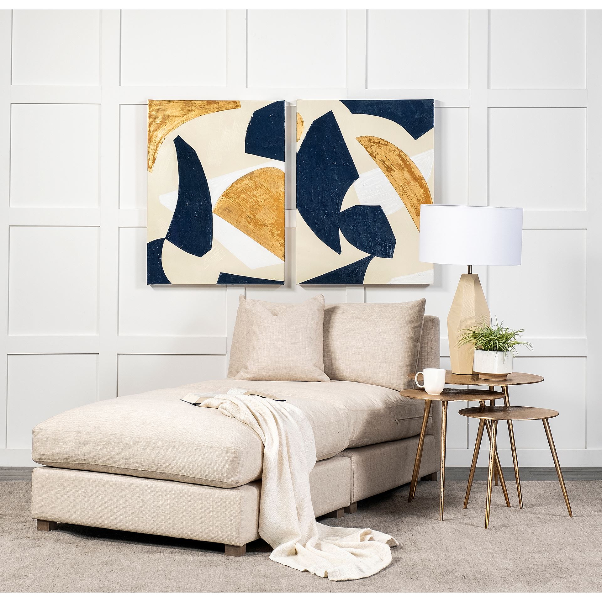 Mercana Reva Accent Table - Gold, W16"