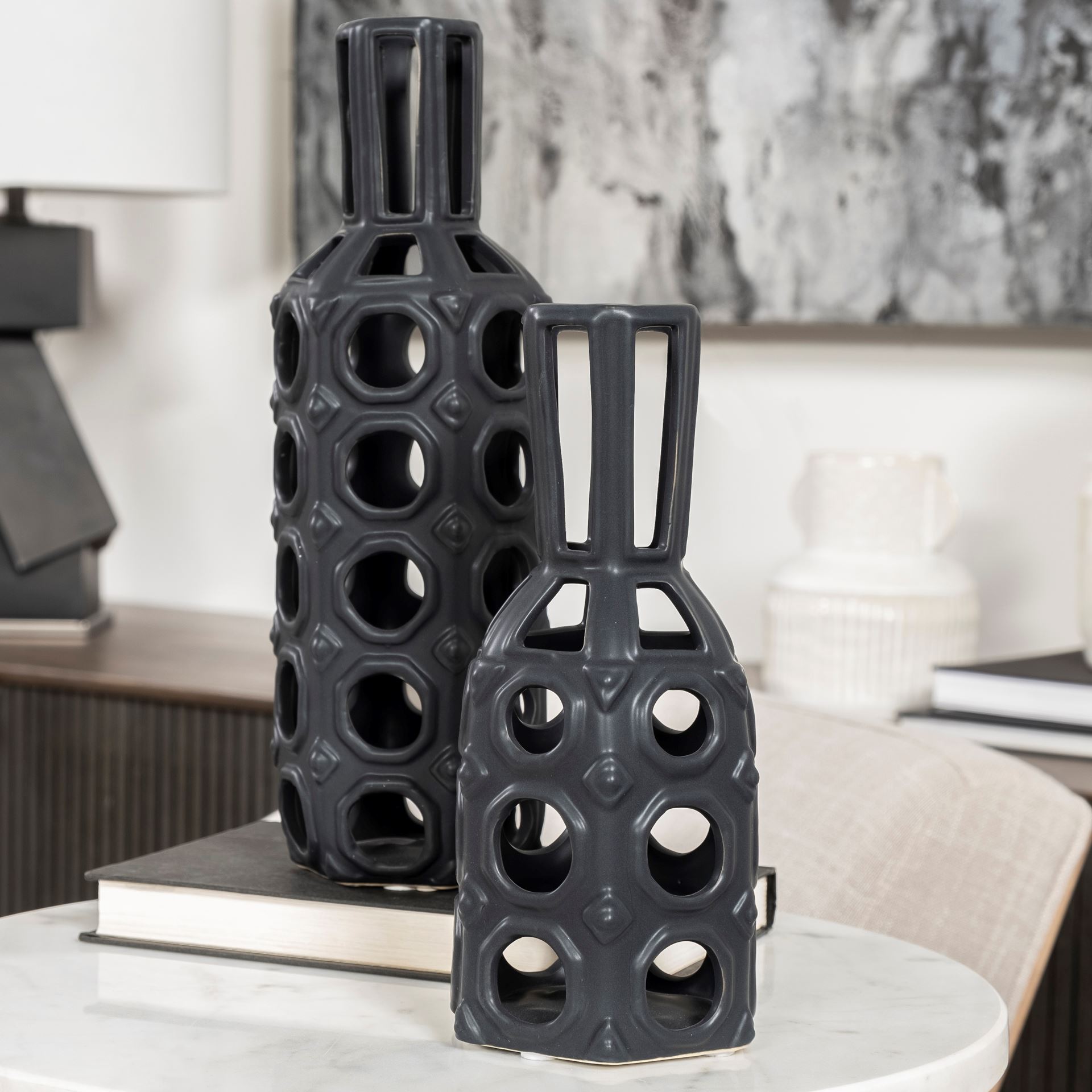 Mercana Brunel Large Vase - Black, Ceramic