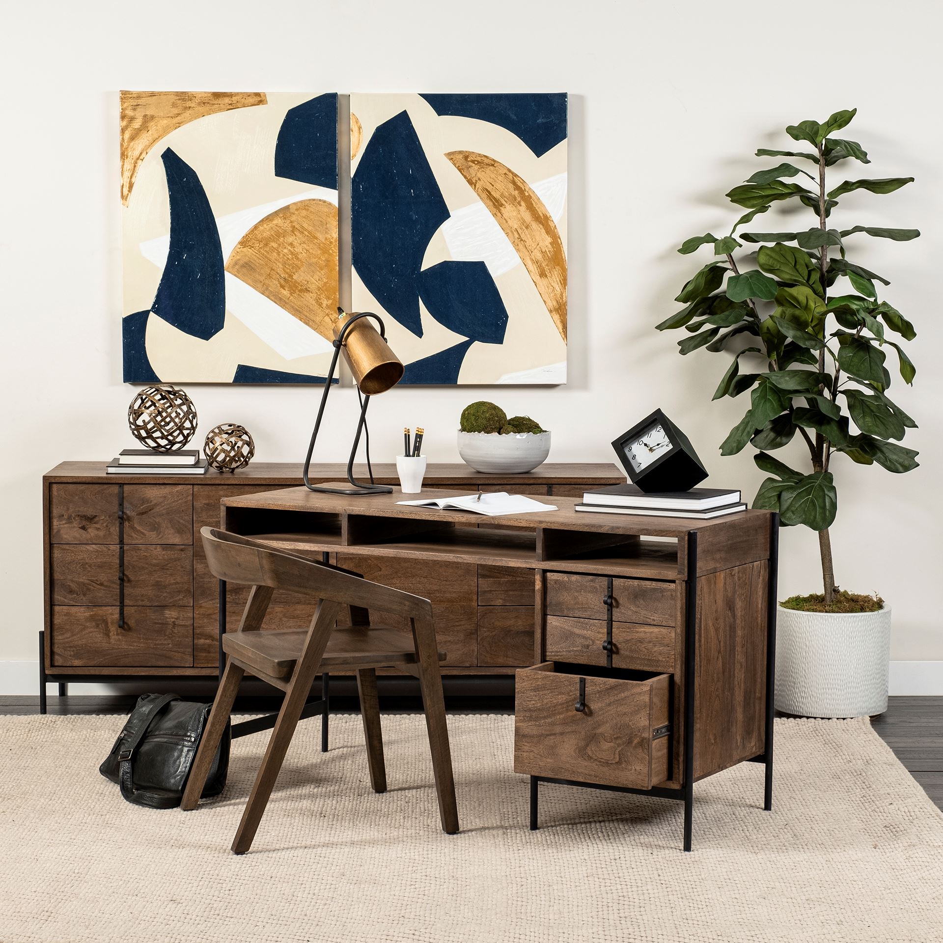 Mercana - Nicholas Dining Chair in Brown, Solid Wood