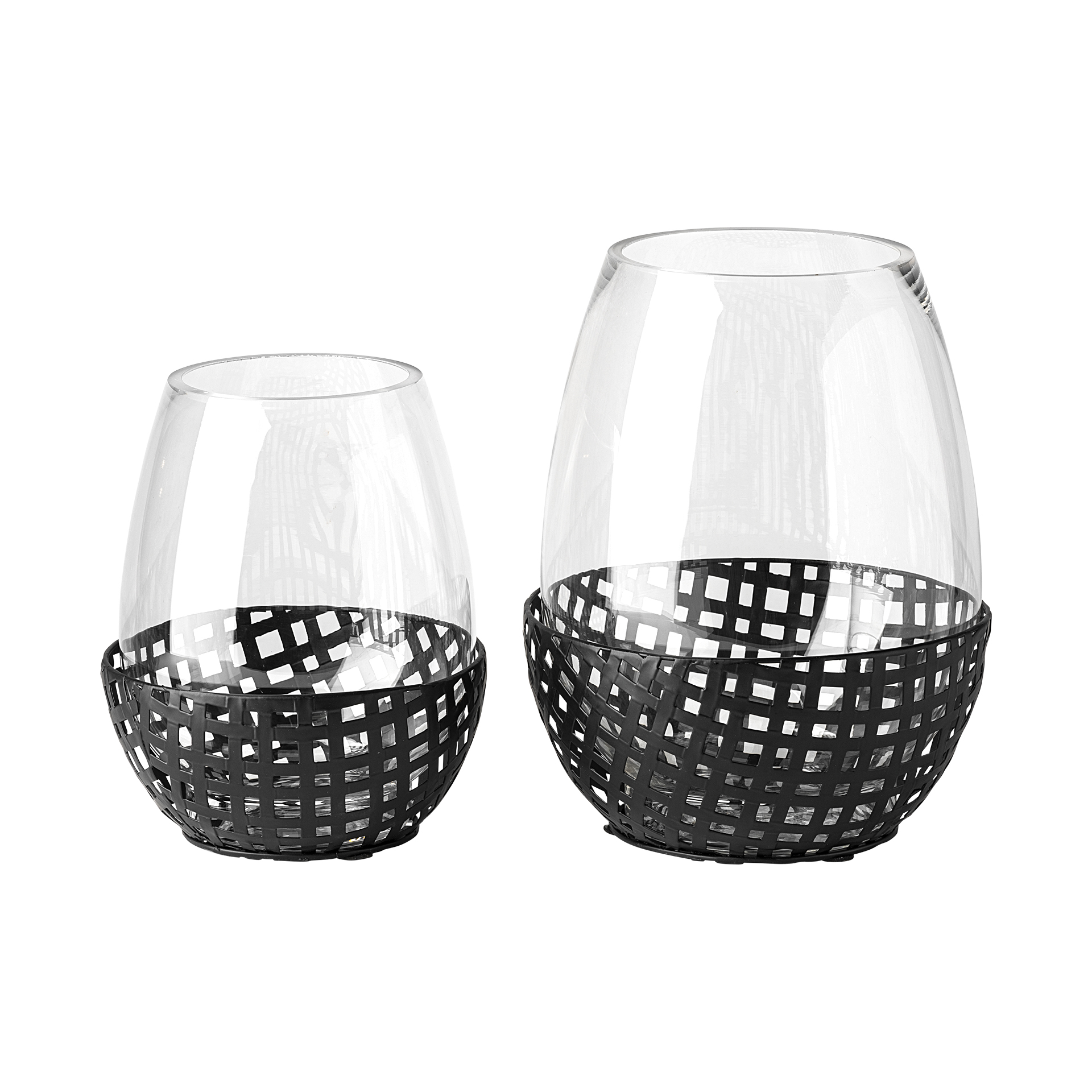 Mercana Reena Candle Holder - Black, H8"