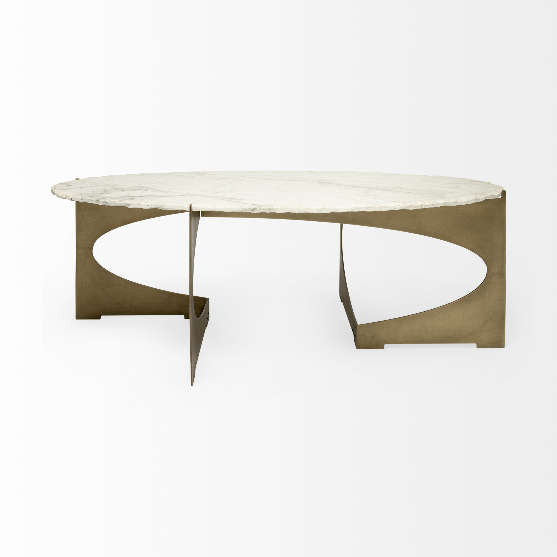 Mercana Reinhold Oval Coffee Table - Gold, Metal
