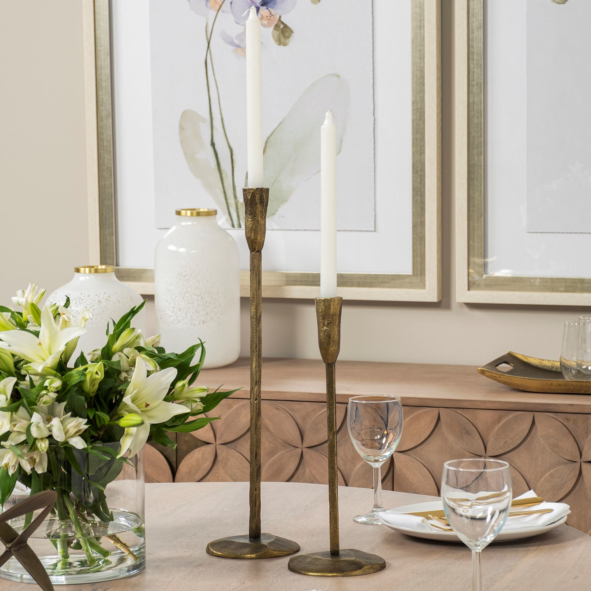 Mercana Levit Candle Holder - Gold, H14"