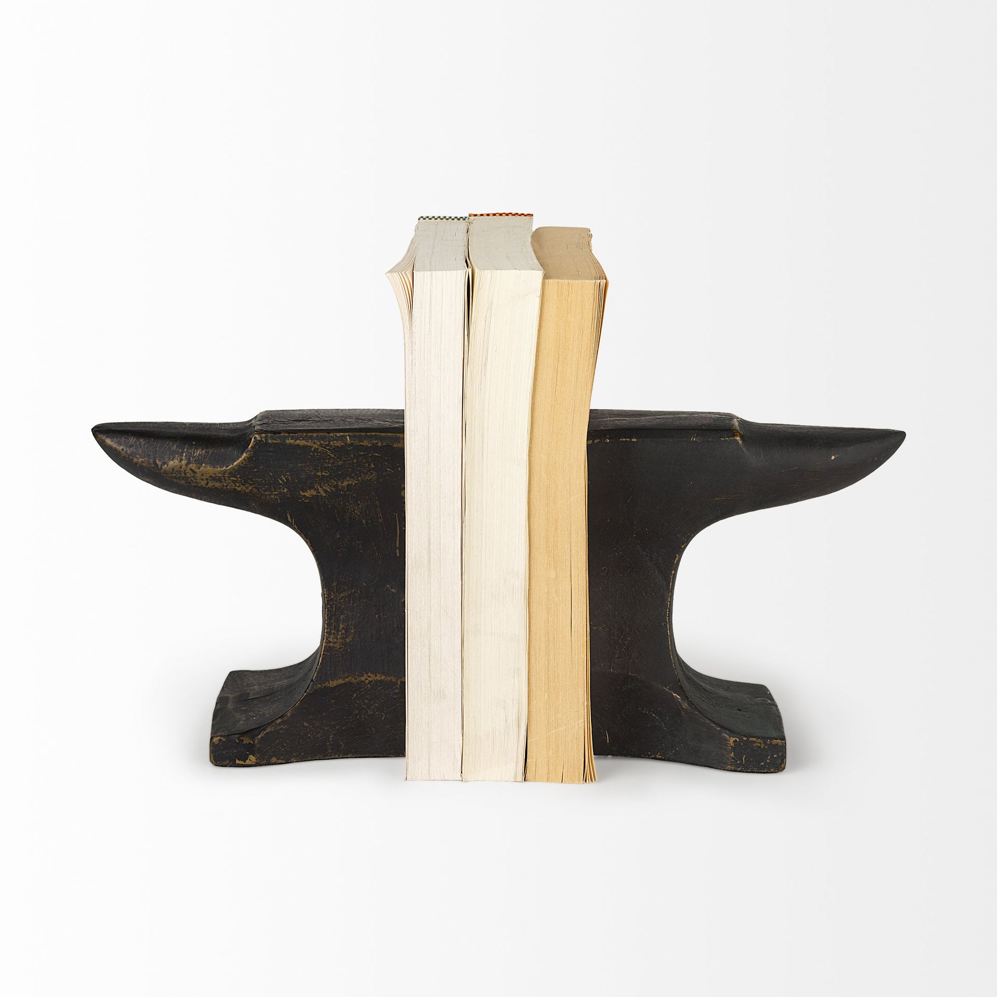 Mercana Anvilia Anvil Shaped Bookends (Set of 2) - Black