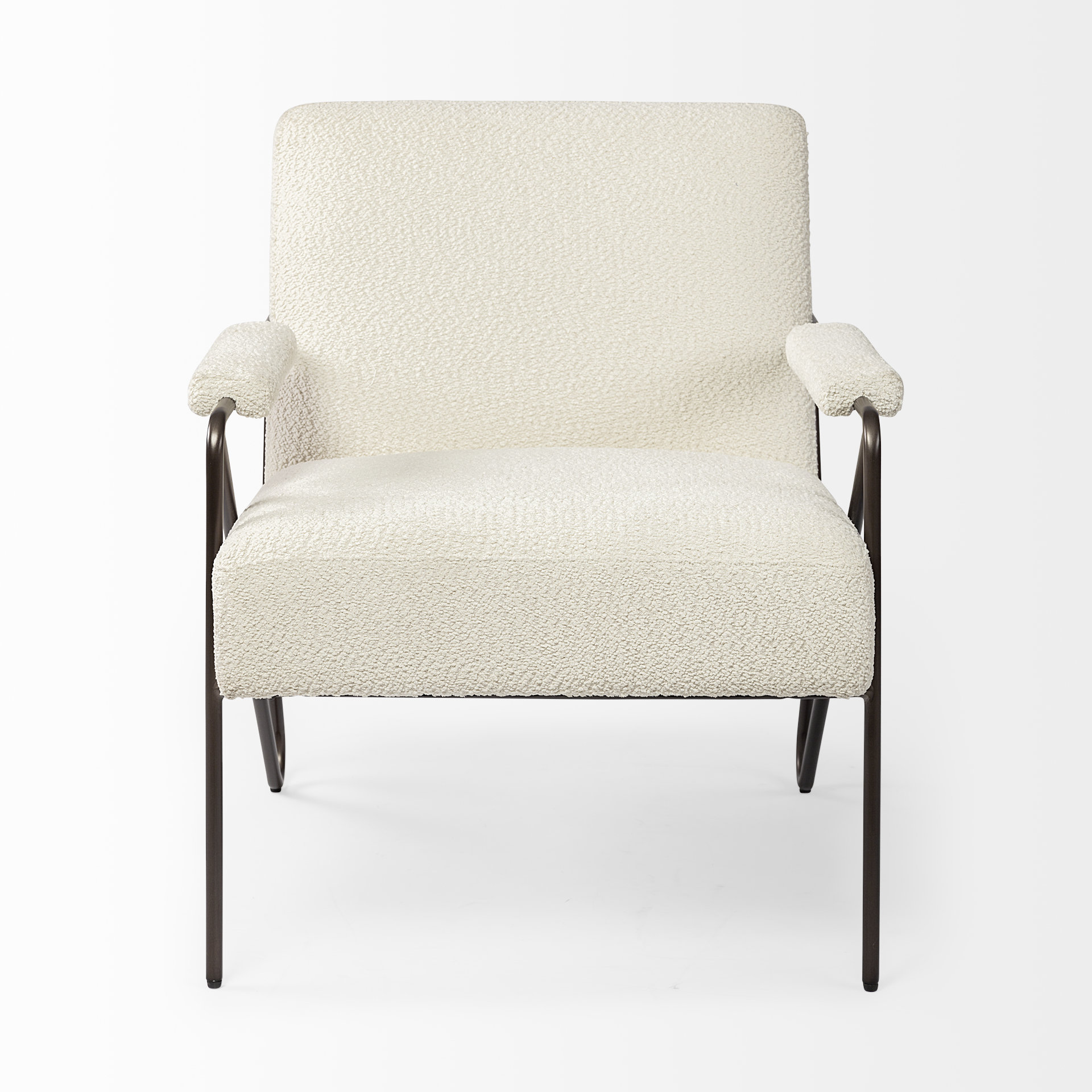 Mercana - Vicunya Upholstered Accent Chair in White, Iron