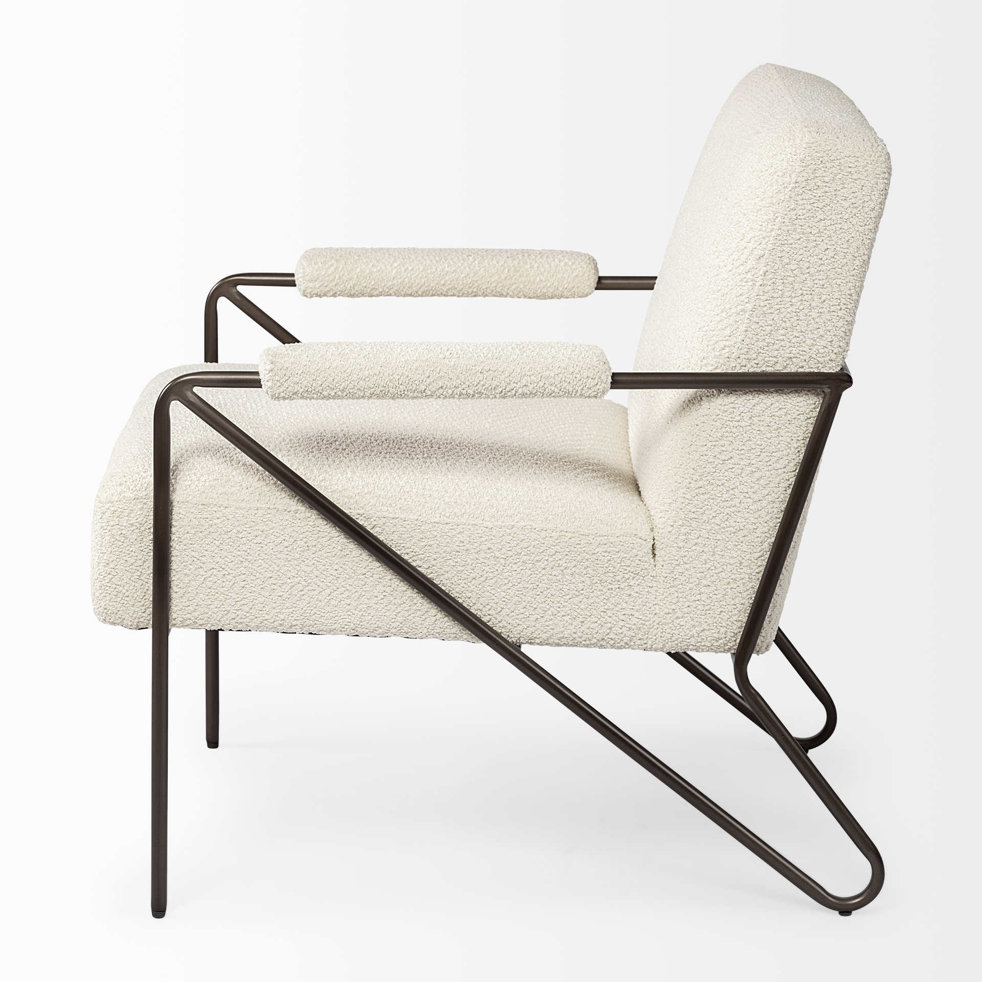 Mercana - Vicunya Upholstered Accent Chair in White, Iron