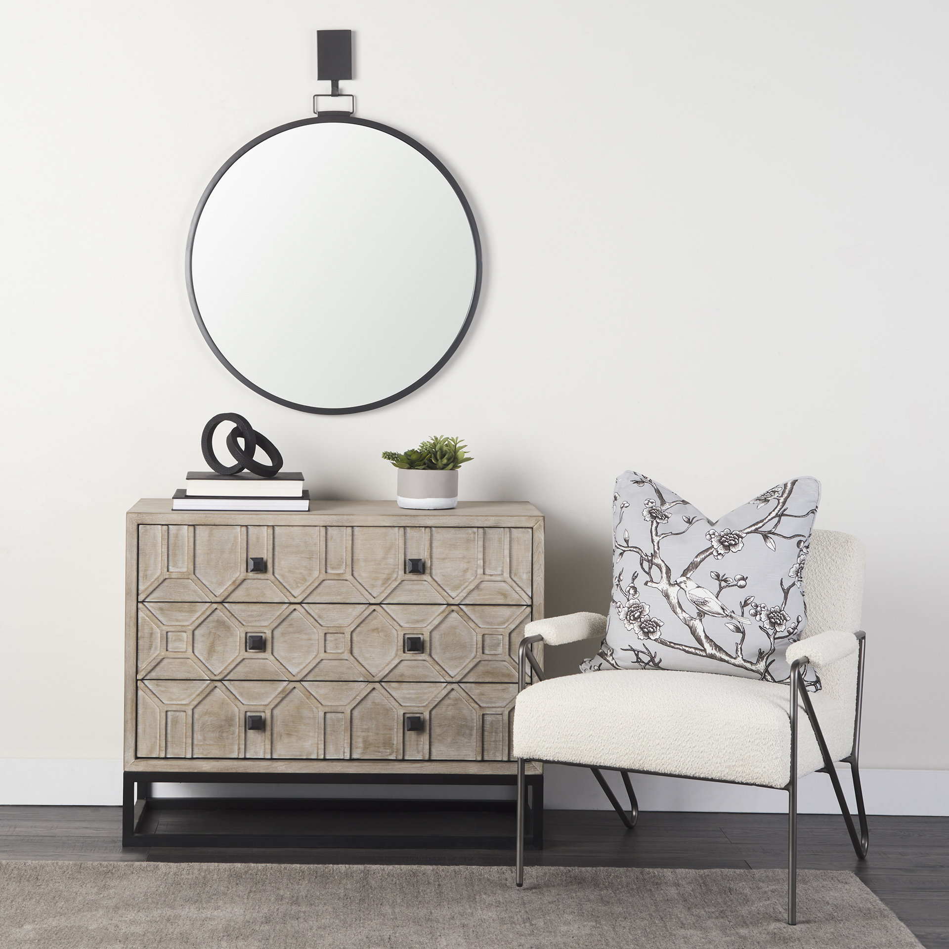Mercana - Vicunya Upholstered Accent Chair in White, Iron
