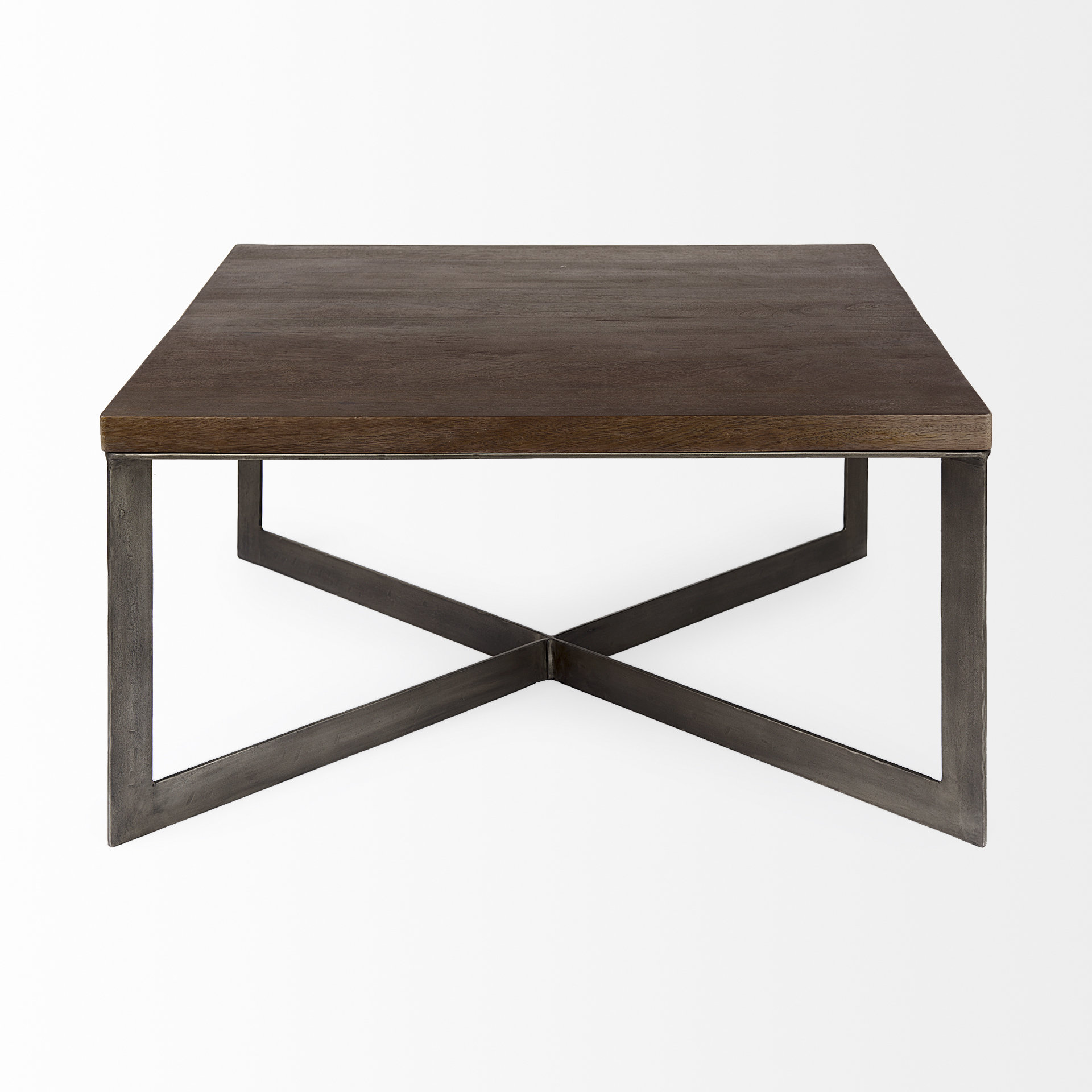Mercana Faye Square Coffee Table - Brown/Silver, Wood