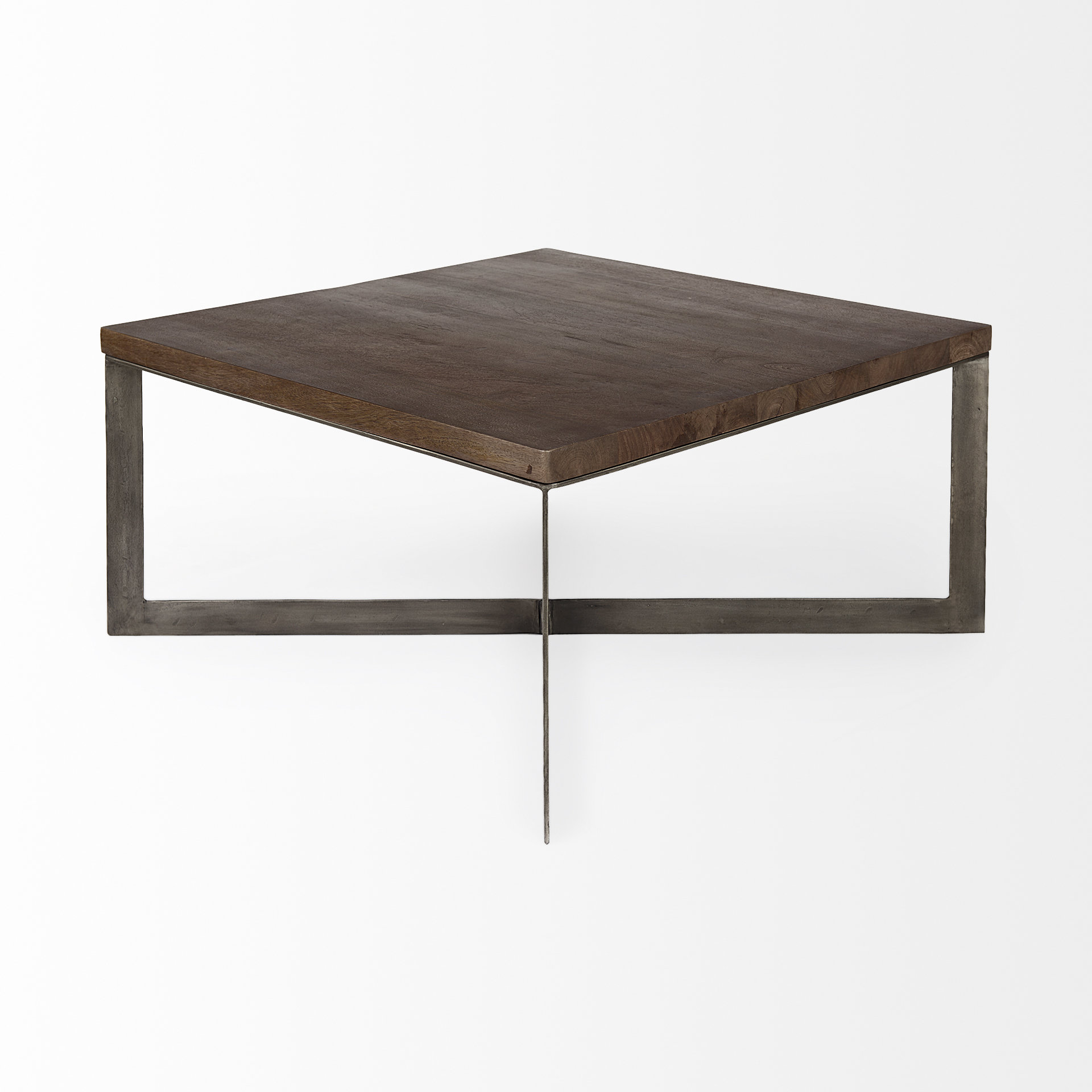Mercana Faye Square Coffee Table - Brown/Silver, Wood