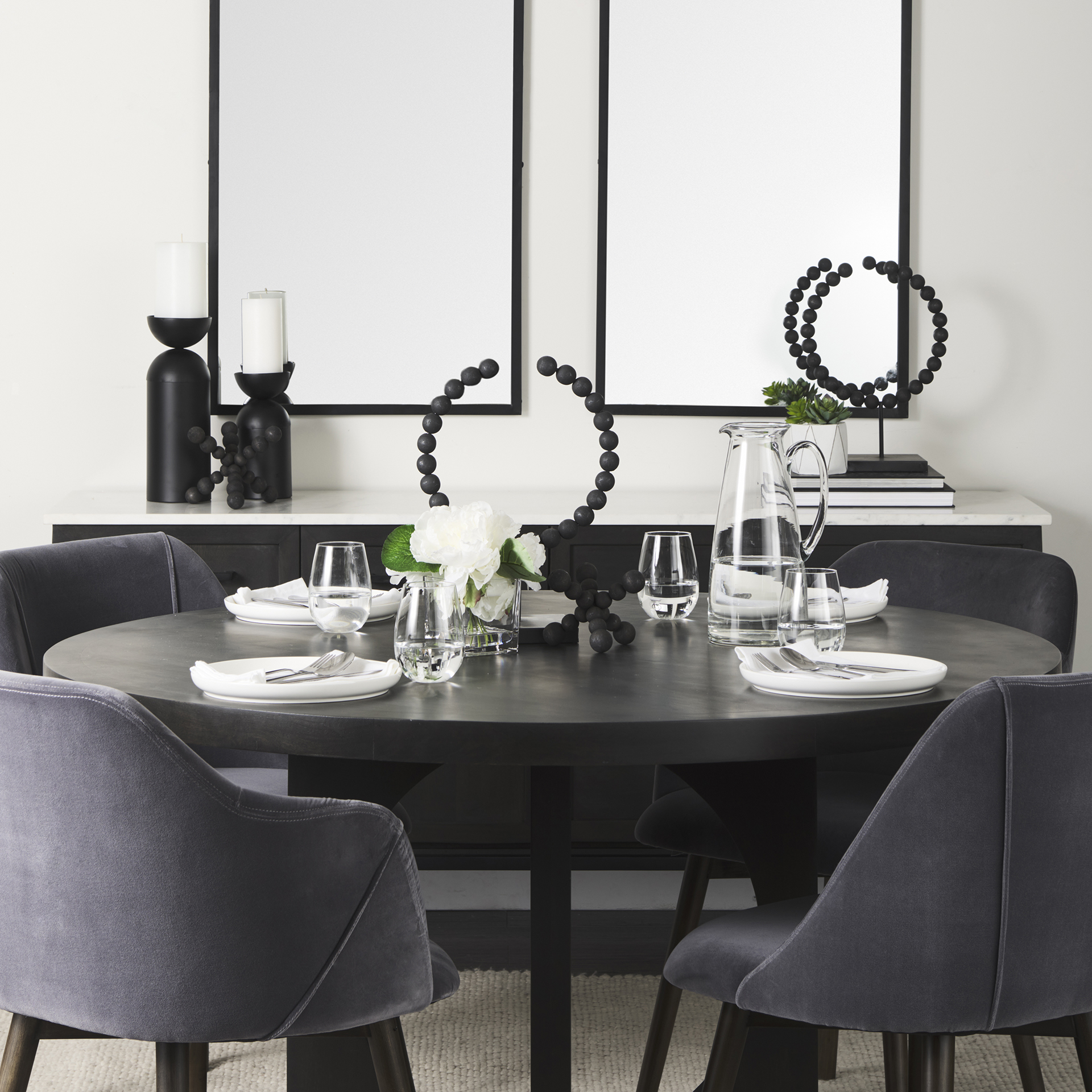 Mercana Liesl Dining Table - Black, Wood