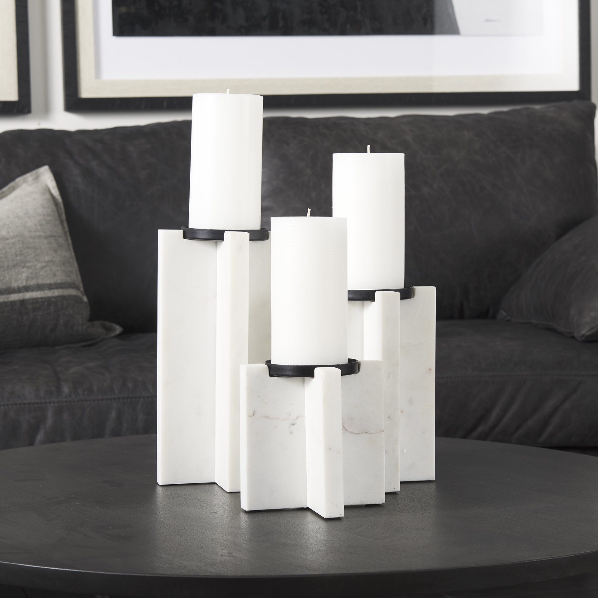 Mercana Sophia Candle Holder - White, H8"