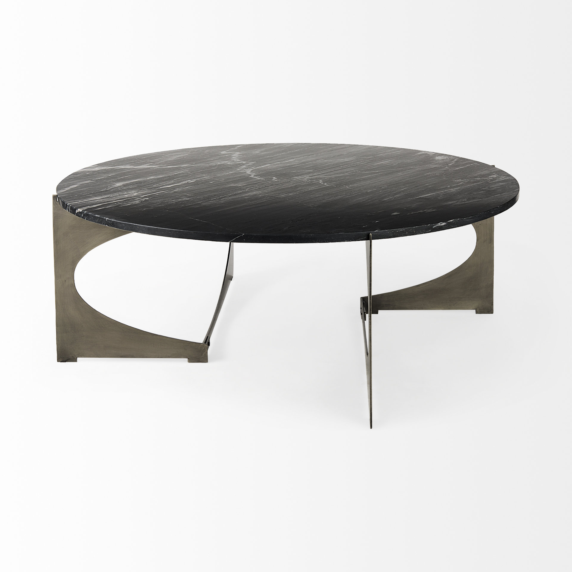Mercana Reinhold Round Coffee Table - Black, Metal