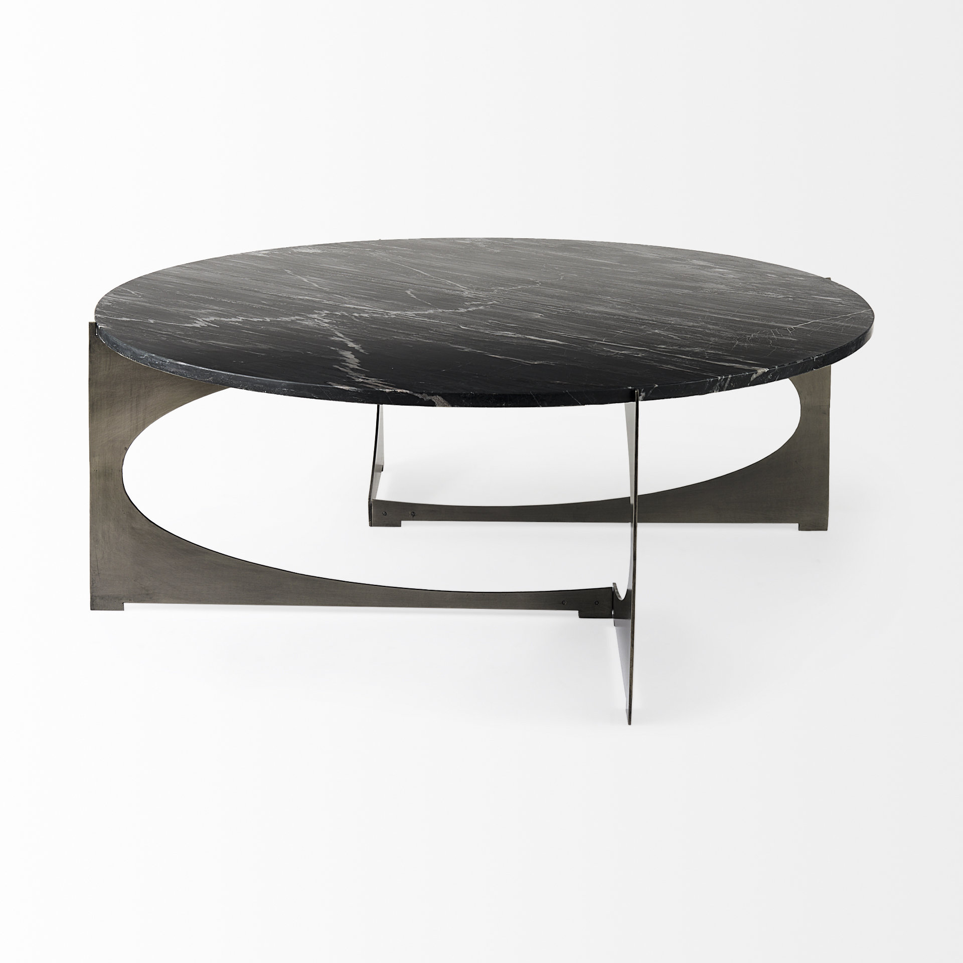 Mercana Reinhold Round Coffee Table - Black, Metal