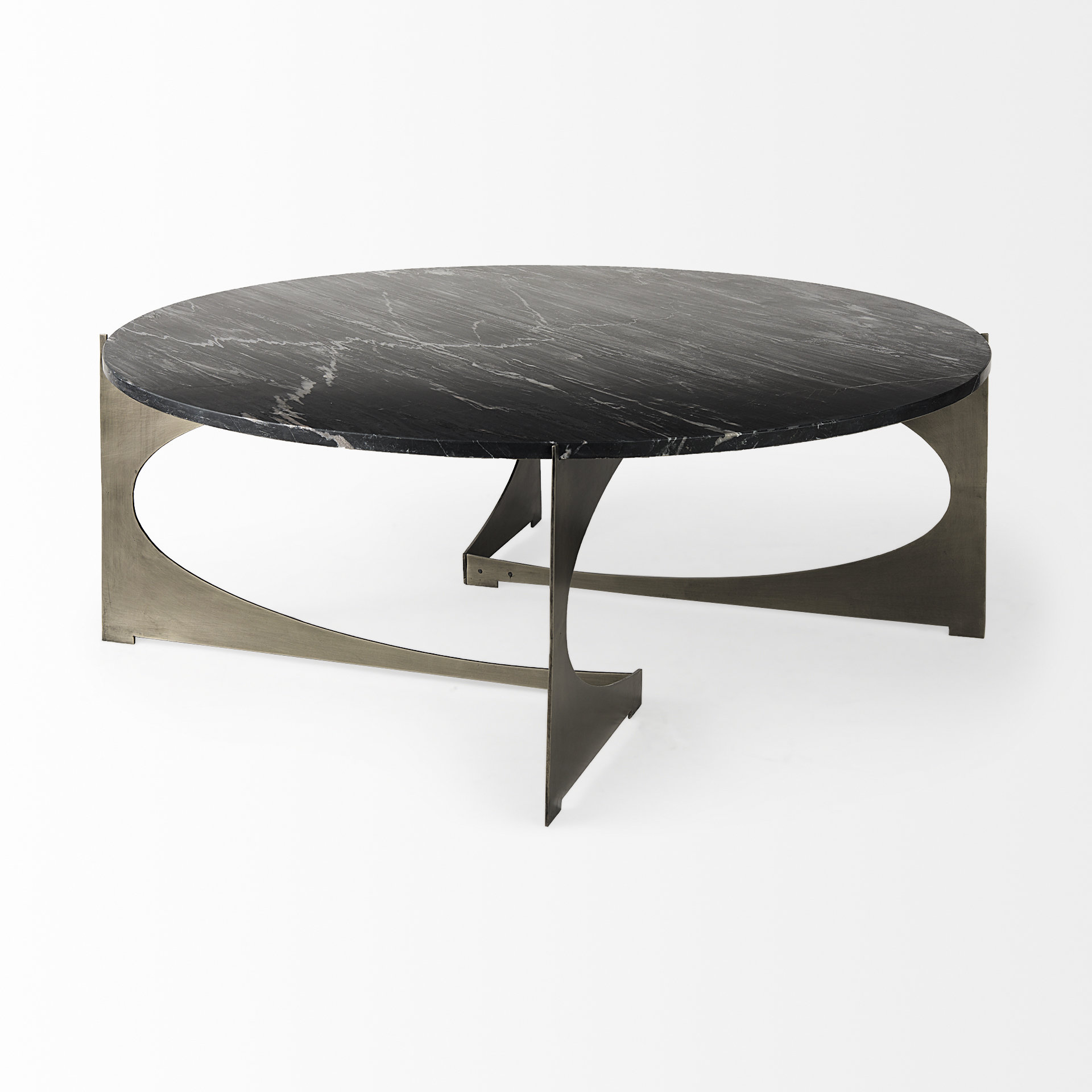 Mercana Reinhold Round Coffee Table - Black, Metal
