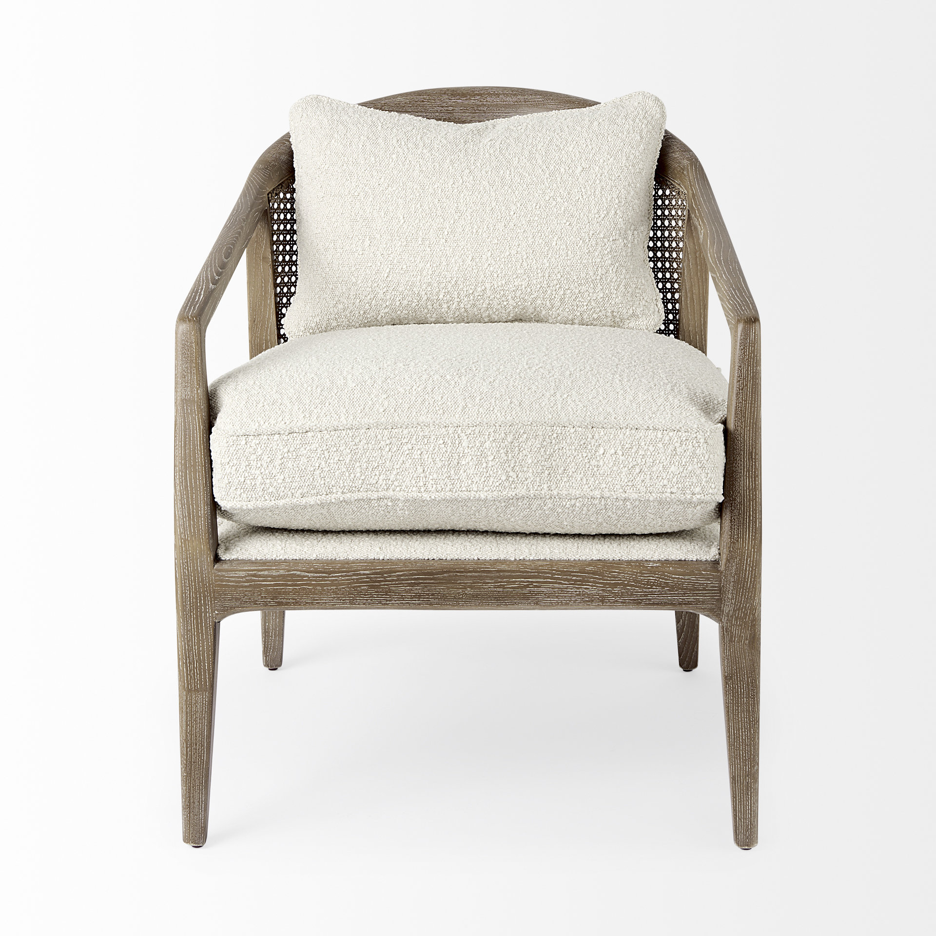 Mercana - Landon Upholstered Accent Chair in Cream, Fabric