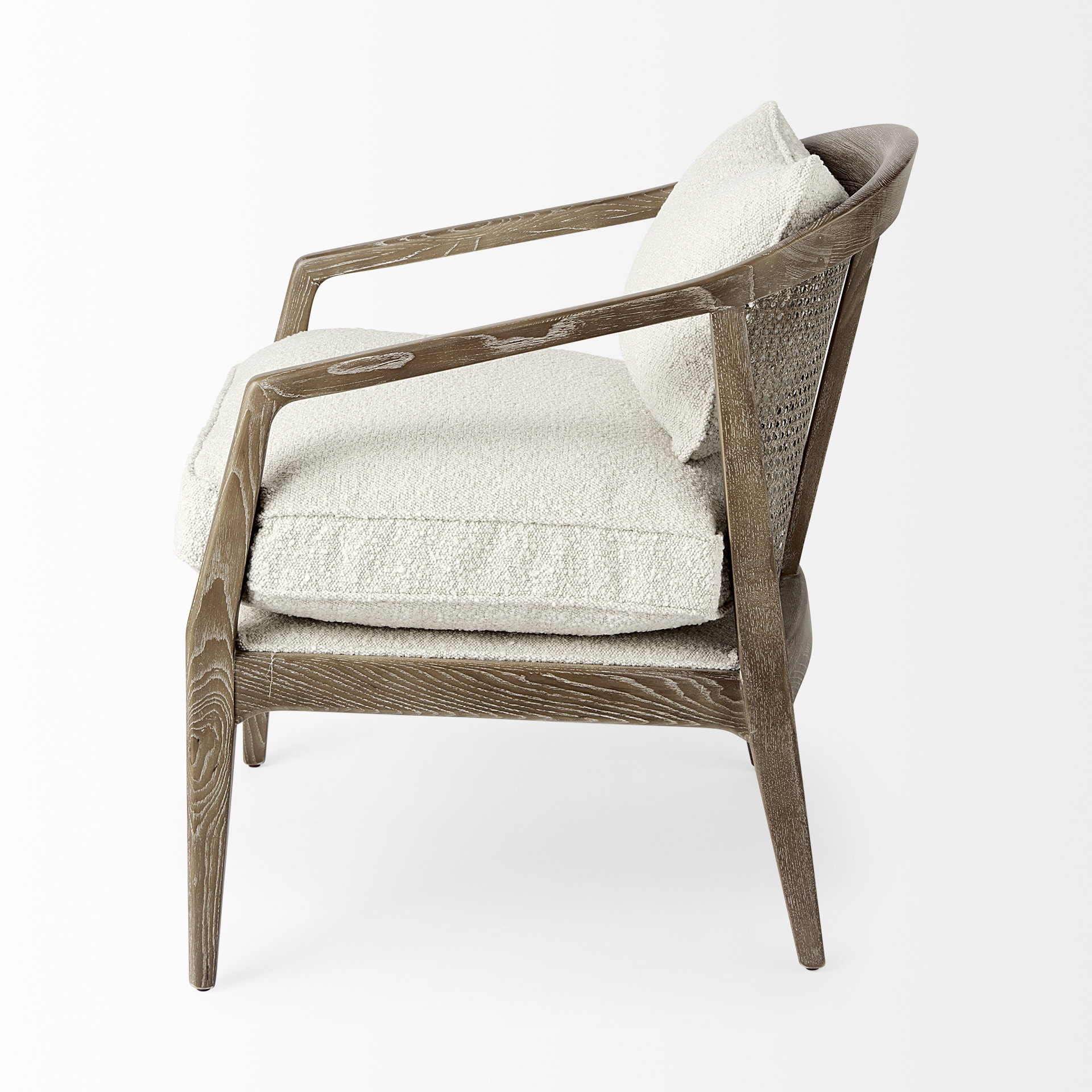 Mercana - Landon Upholstered Accent Chair in Cream, Fabric