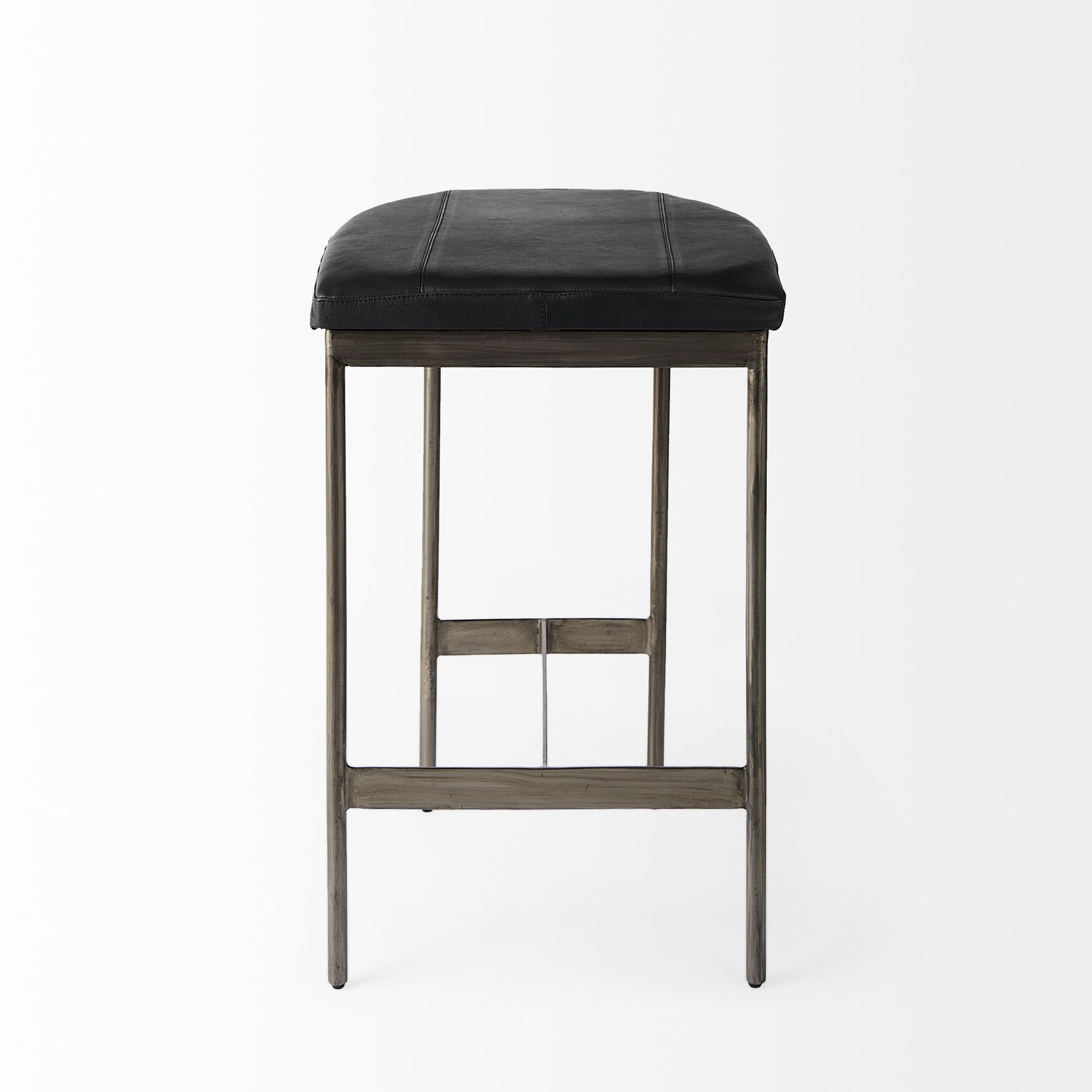 Mercana Millie 26" Counter Stool with Nickel Metal Frame - Black
