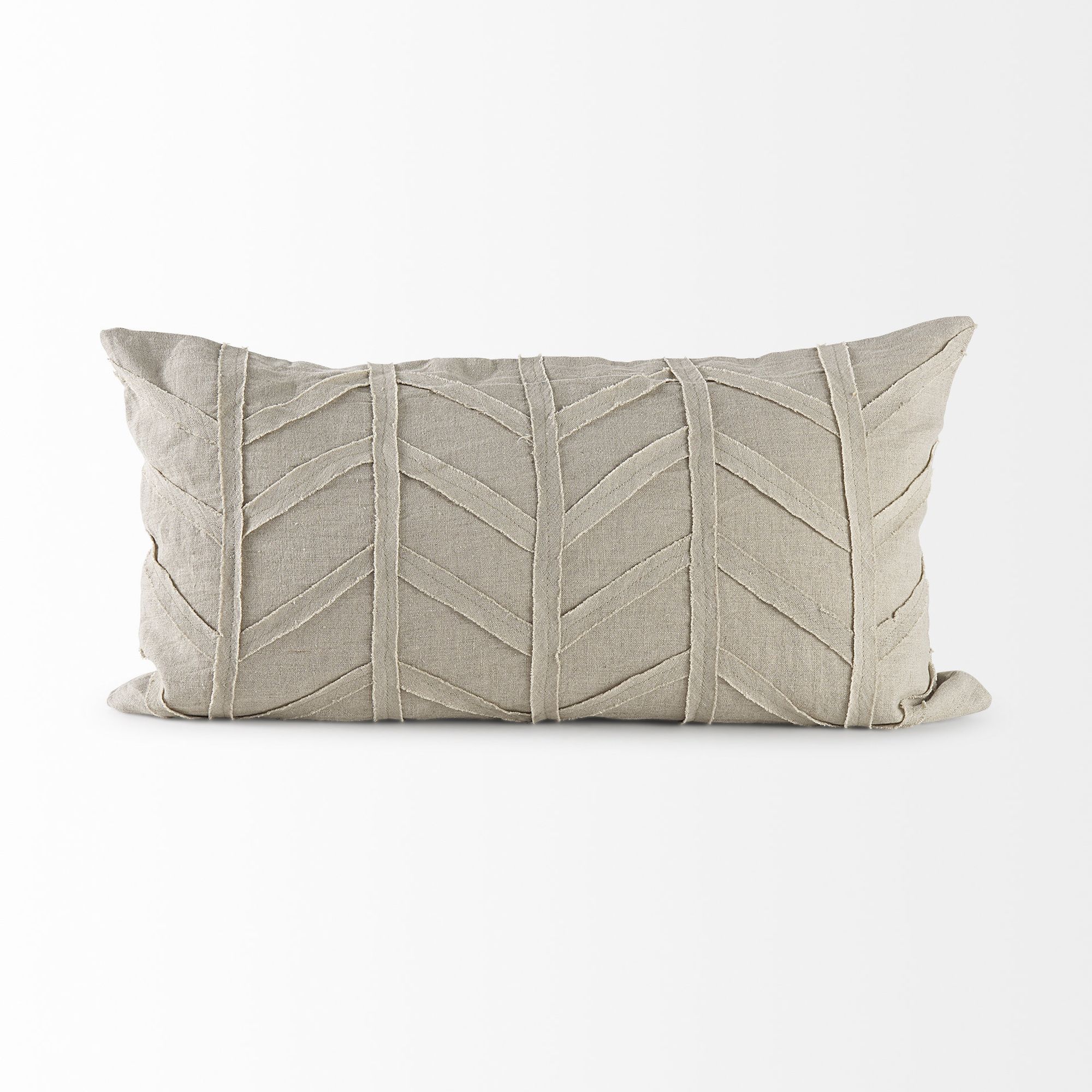 Mercana Ivivva 14L x 26W Fabric Textured Decorative Pillow Cover - Beige, Rectangular