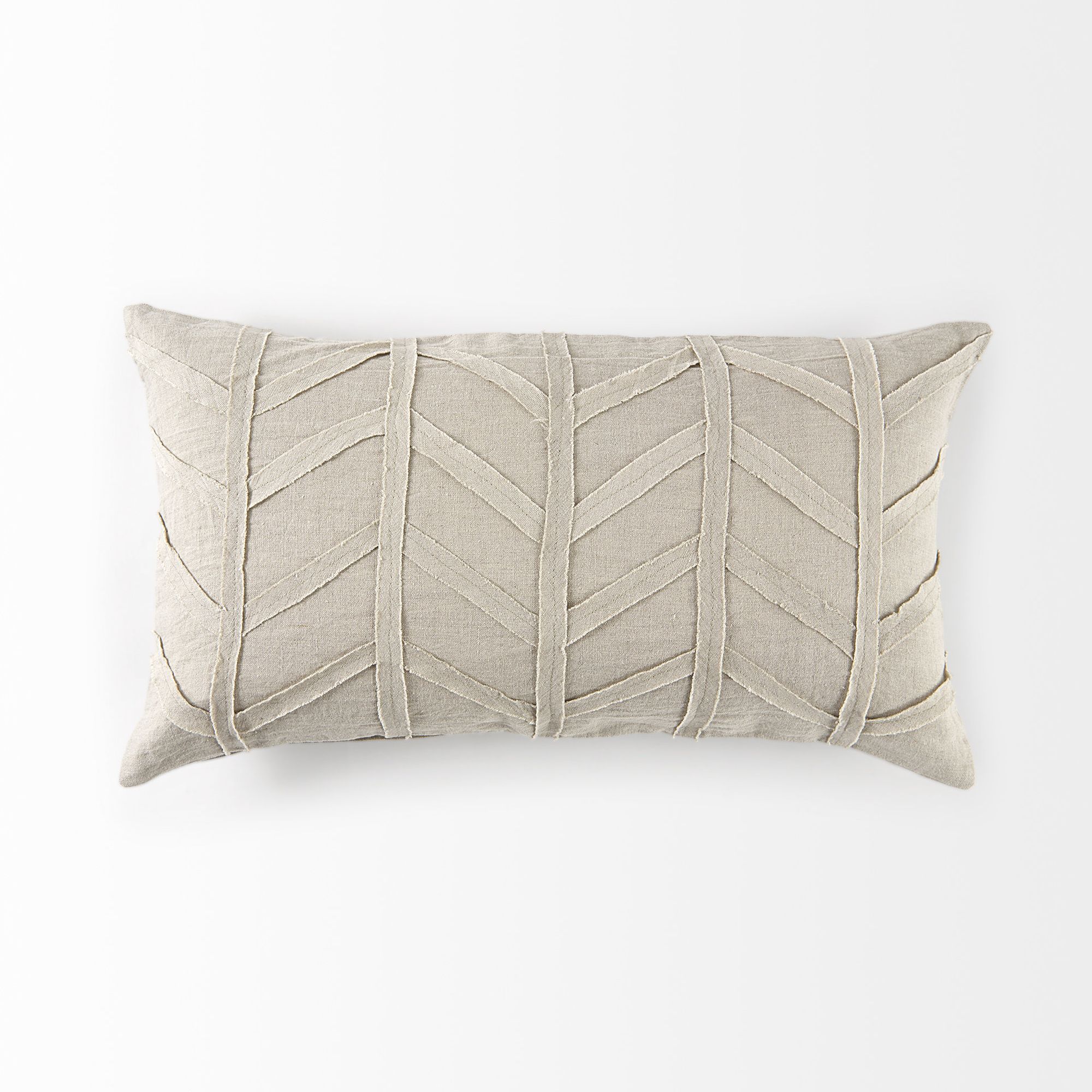 Mercana Ivivva 14L x 26W Fabric Textured Decorative Pillow Cover - Beige, Rectangular
