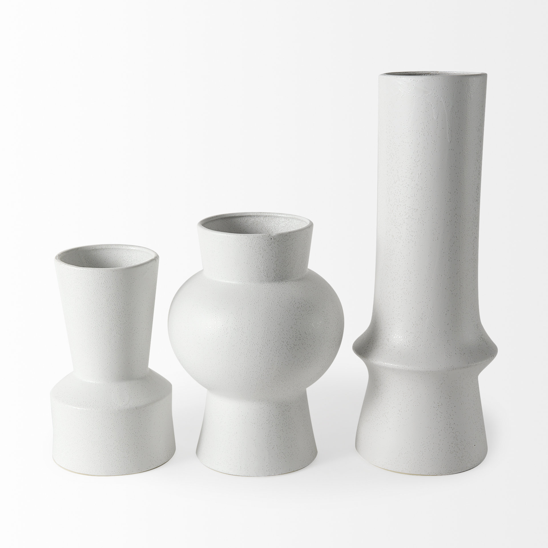 Mercana Laforge White Vase - White, H11"