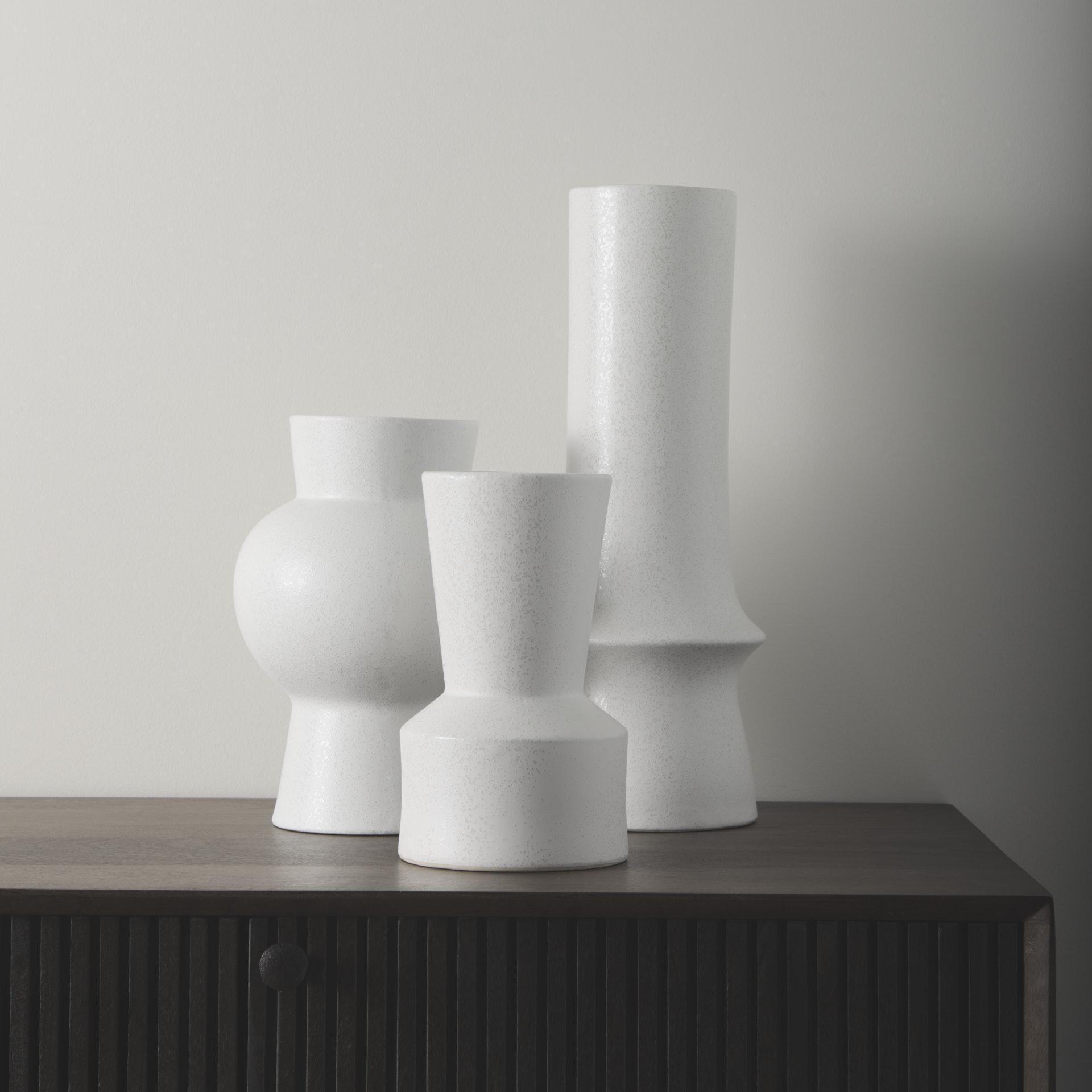 Mercana Laforge White Vase - White, H11"