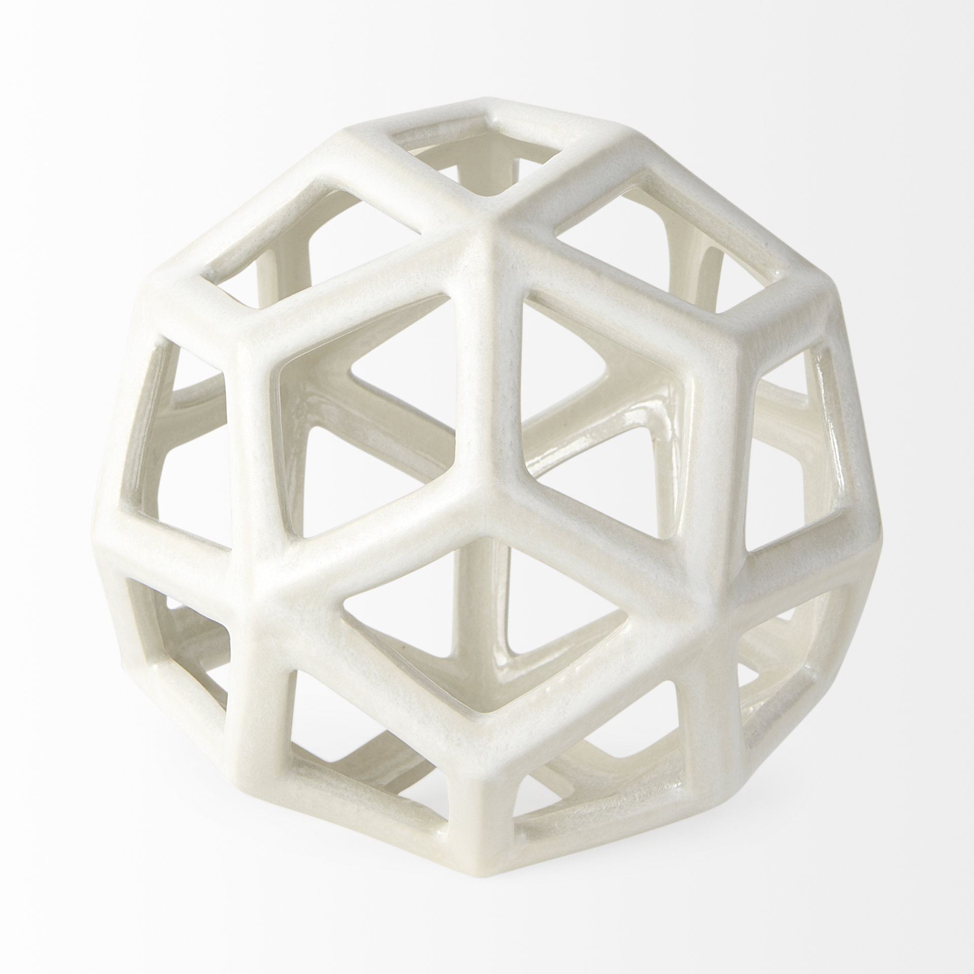 Mercana Geom Object - White, Metal