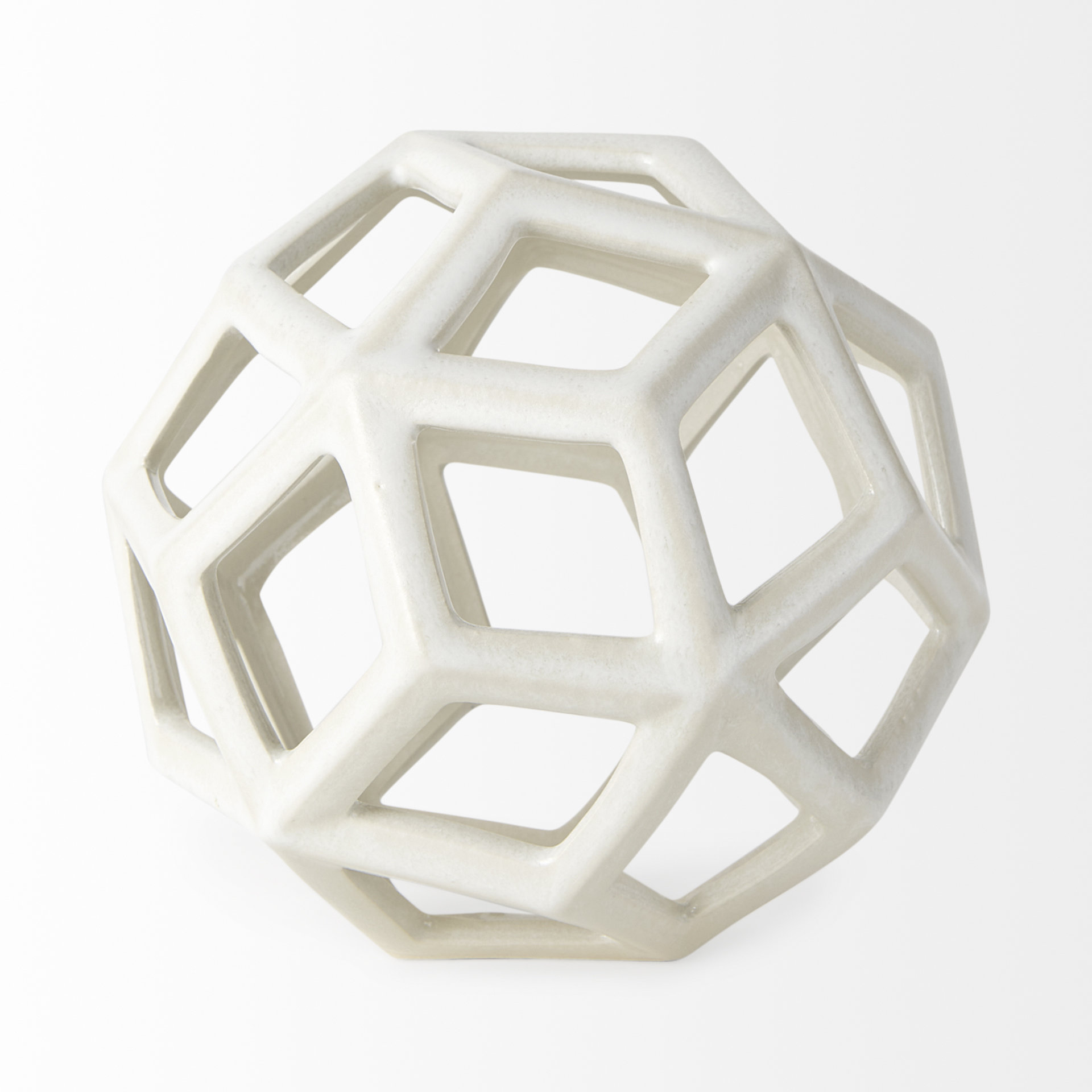 Mercana Geom Object - White, Metal