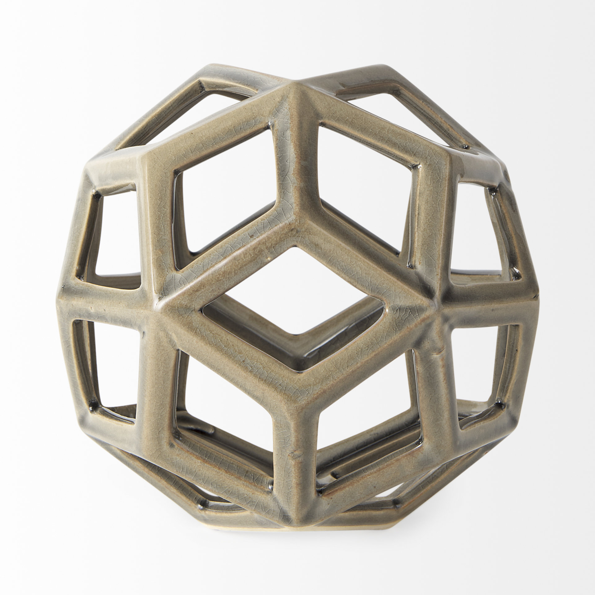 Mercana Geom Object - Tan, Metal