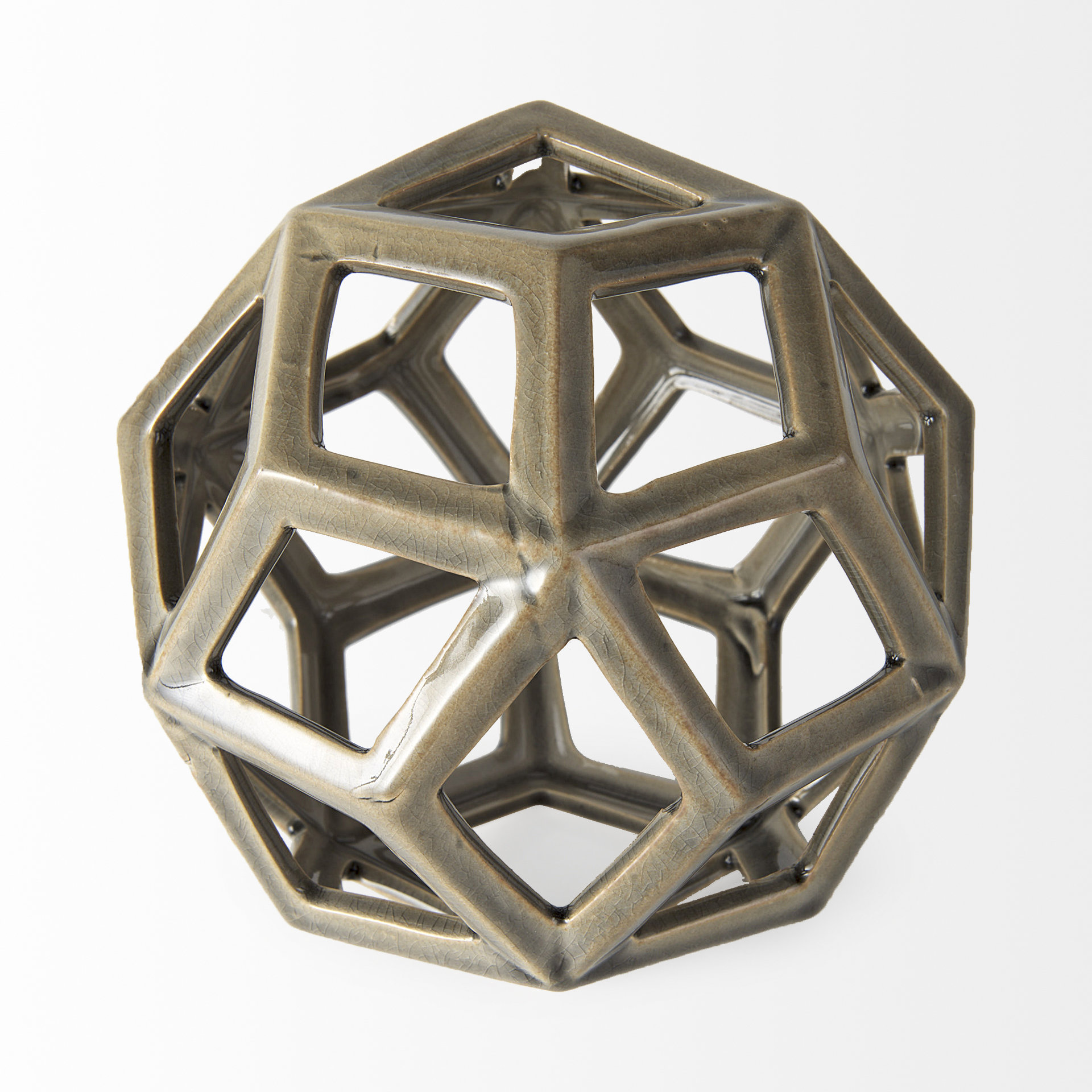 Mercana Geom Object - Tan, Metal