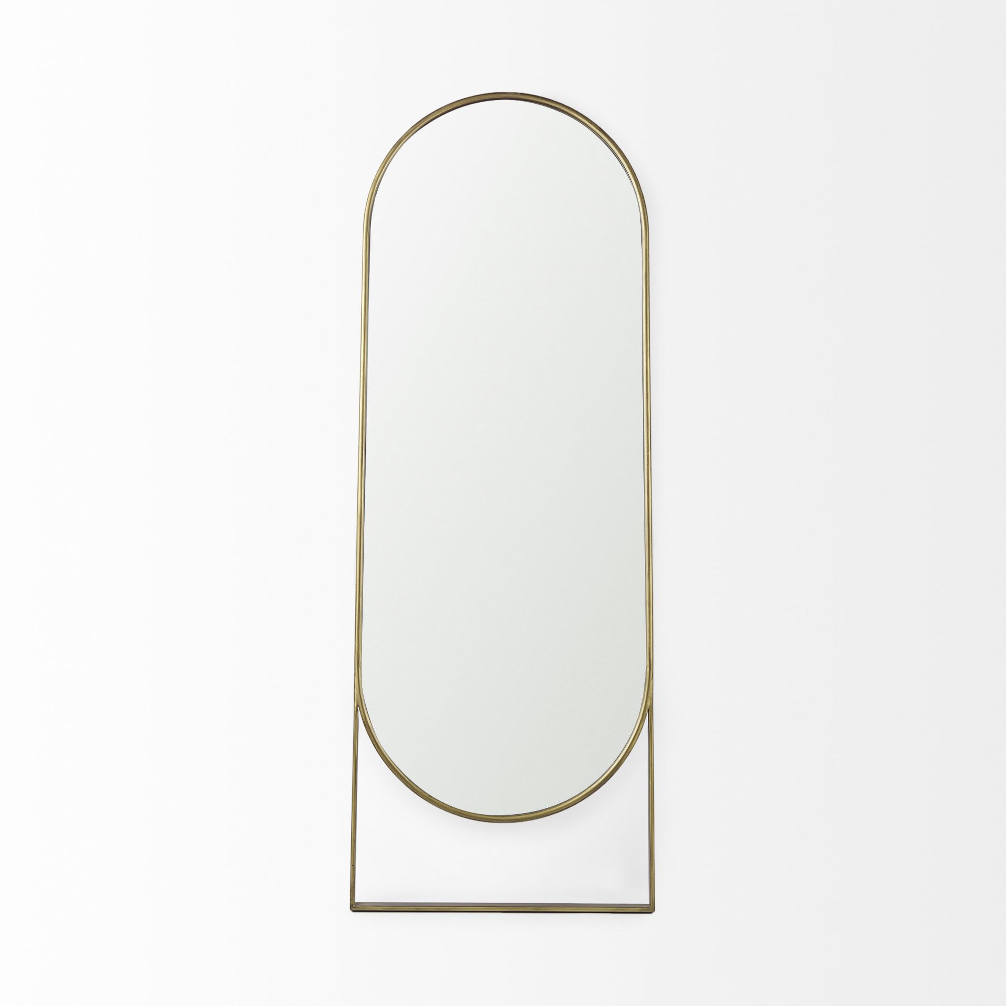 Mercana Sadie Metal Rounded Arch Floor Mirror - Gold, Type 1