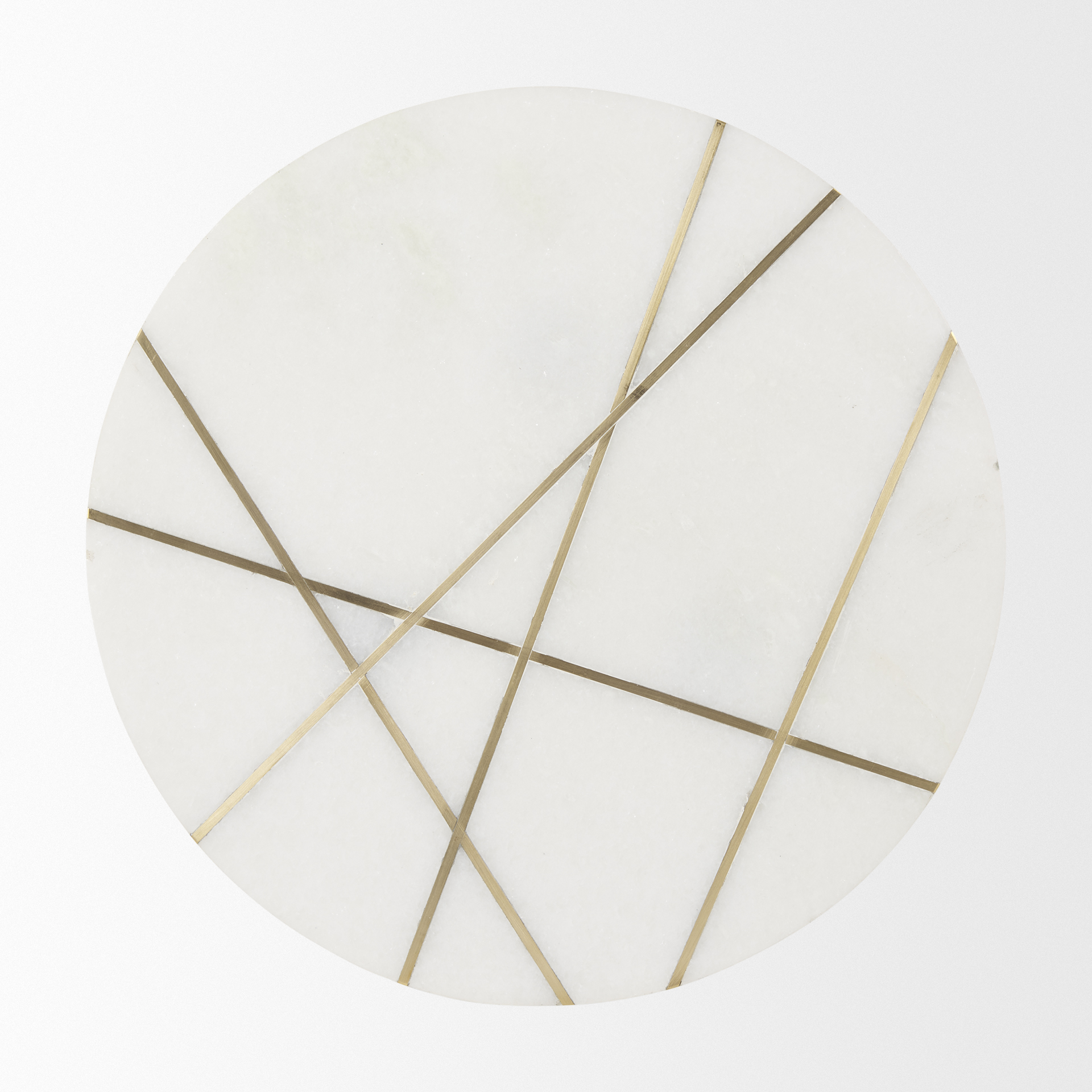 Mercana Vivienne Accent Table Series - White/Gold, H23"