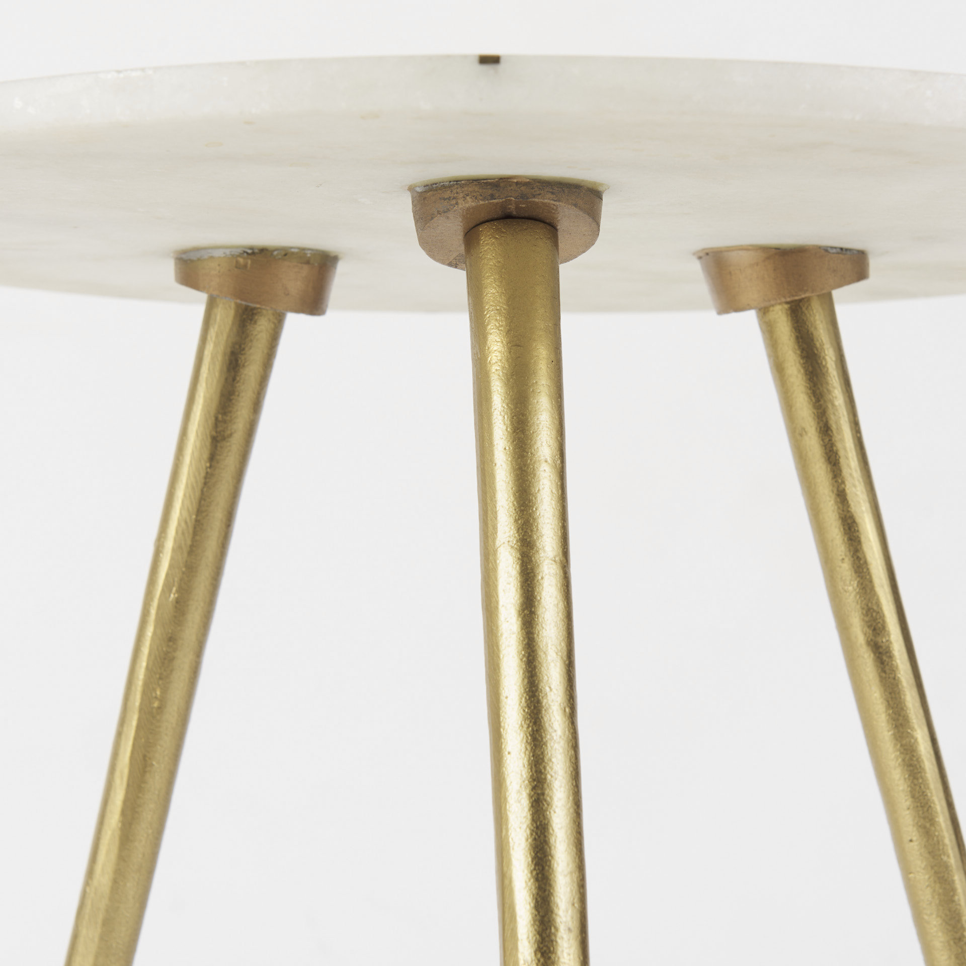 Mercana Vivienne Accent Table Series - White/Gold, H23"