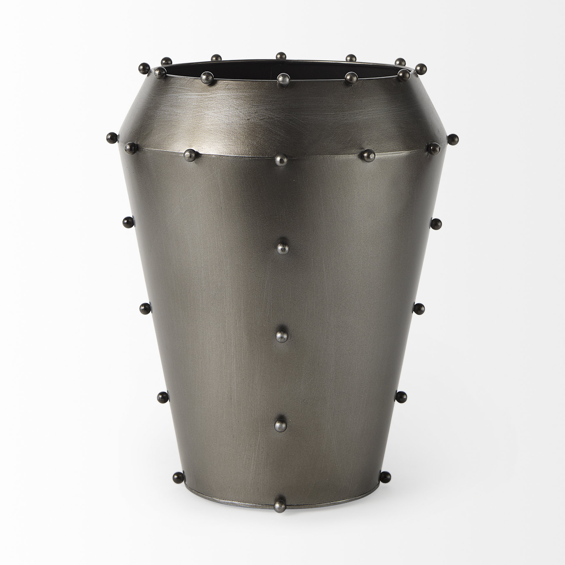 Mercana Elio 12" Vase - Gunmetal Gray, Metal
