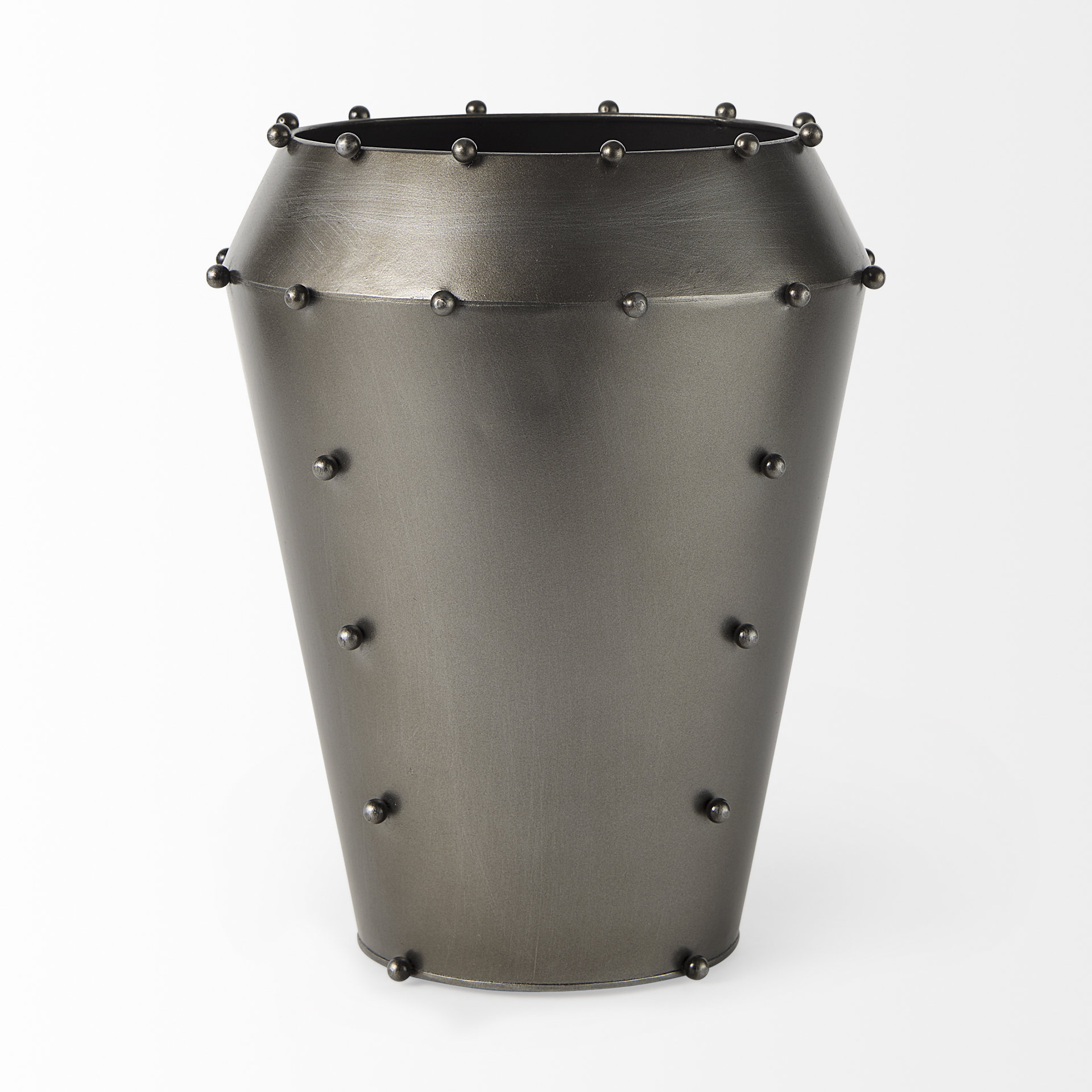 Mercana Elio 12" Vase - Gunmetal Gray, Metal