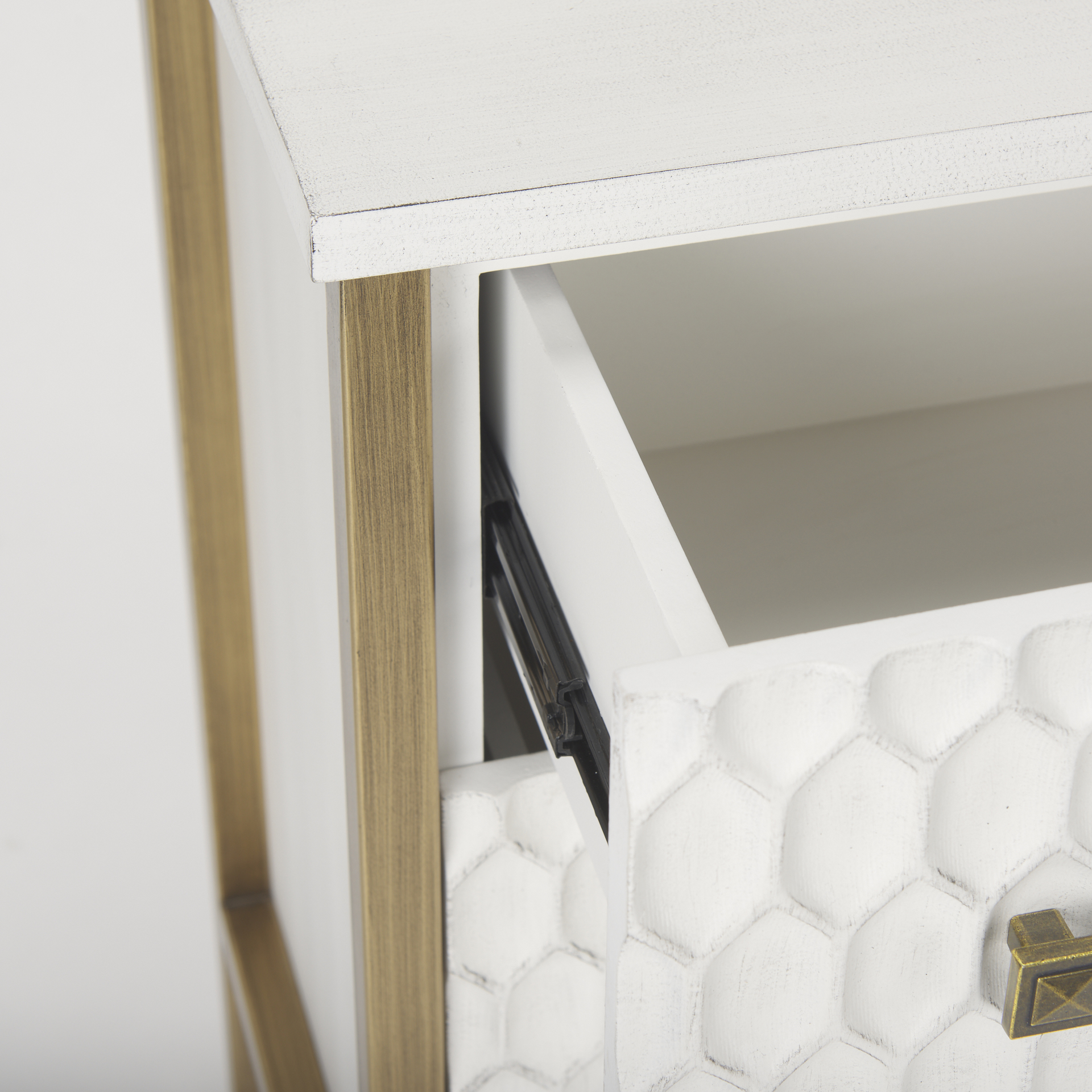 Mercana Savannah Accent Cabinet with 3 Drawer - White, Iron
