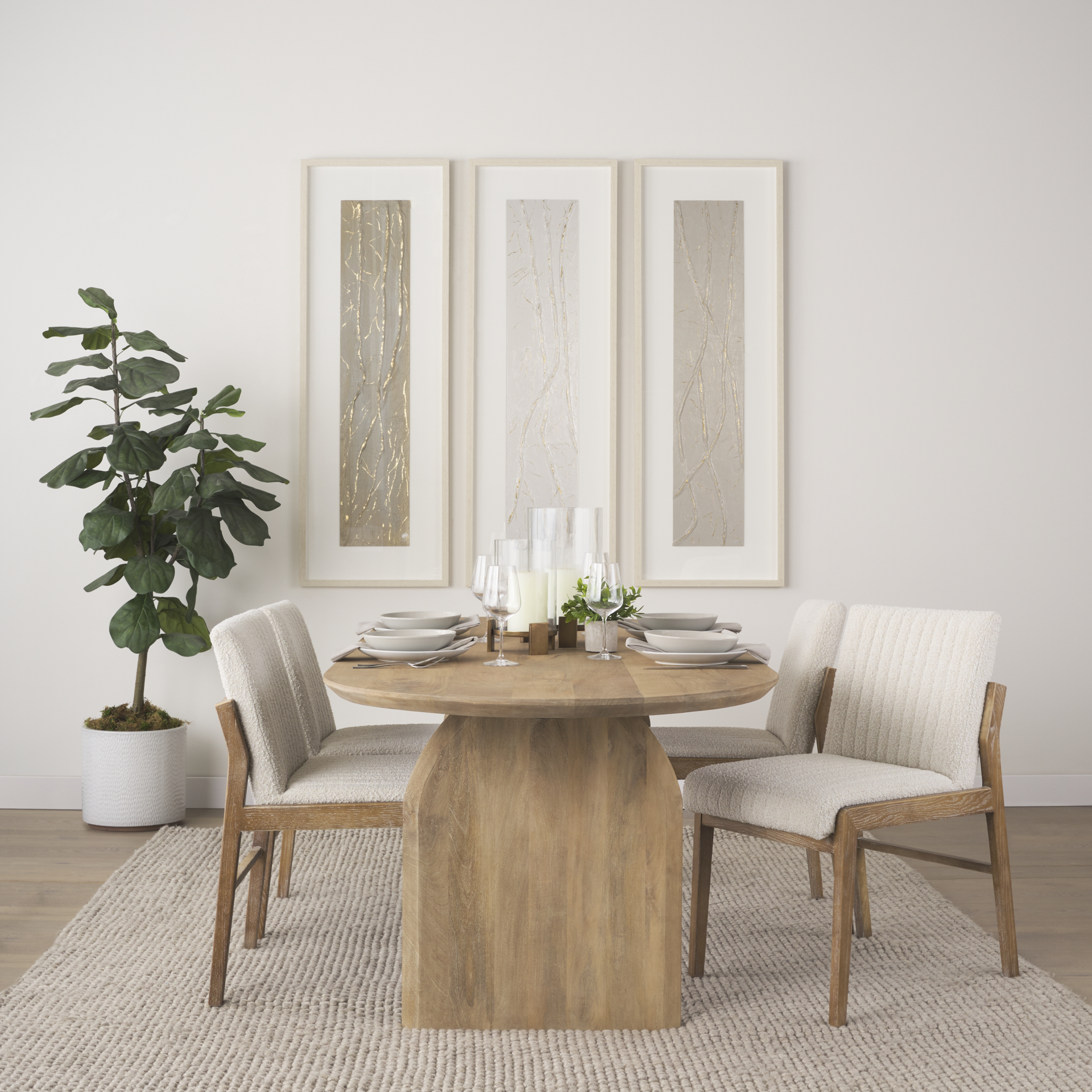 Mercana Tahoe Dining Chair - Brown/White, Wood