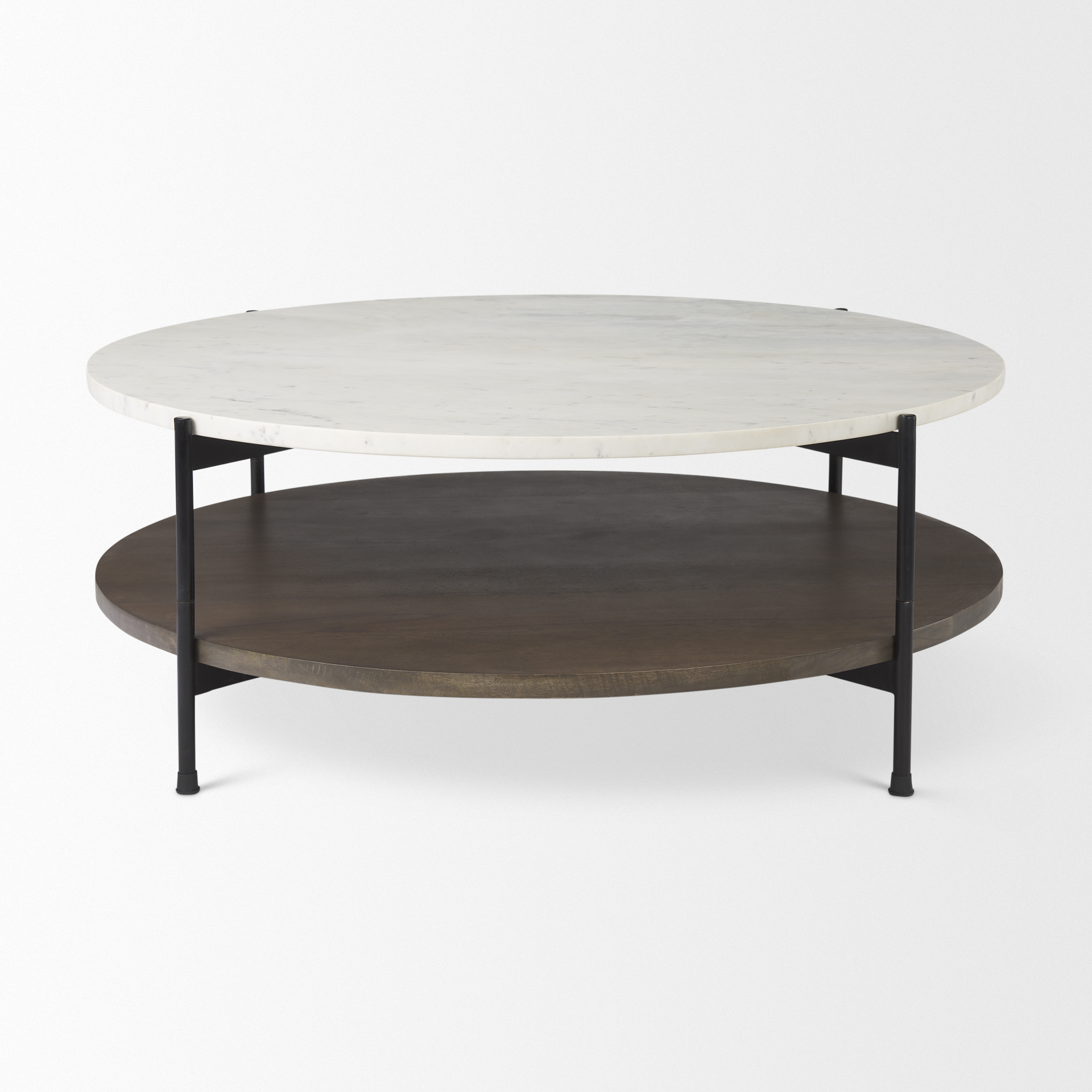 Mercana Larkin Round Coffee Table - White, Wood