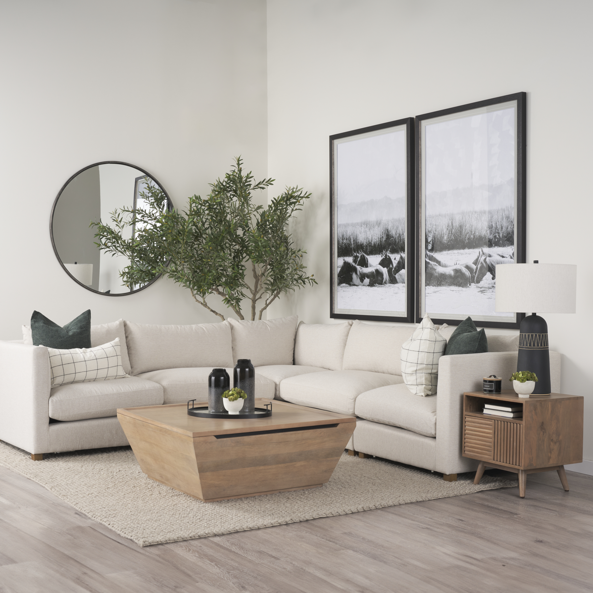 Mercana - Wyatt Coffee Table in Brown, Solid Wood