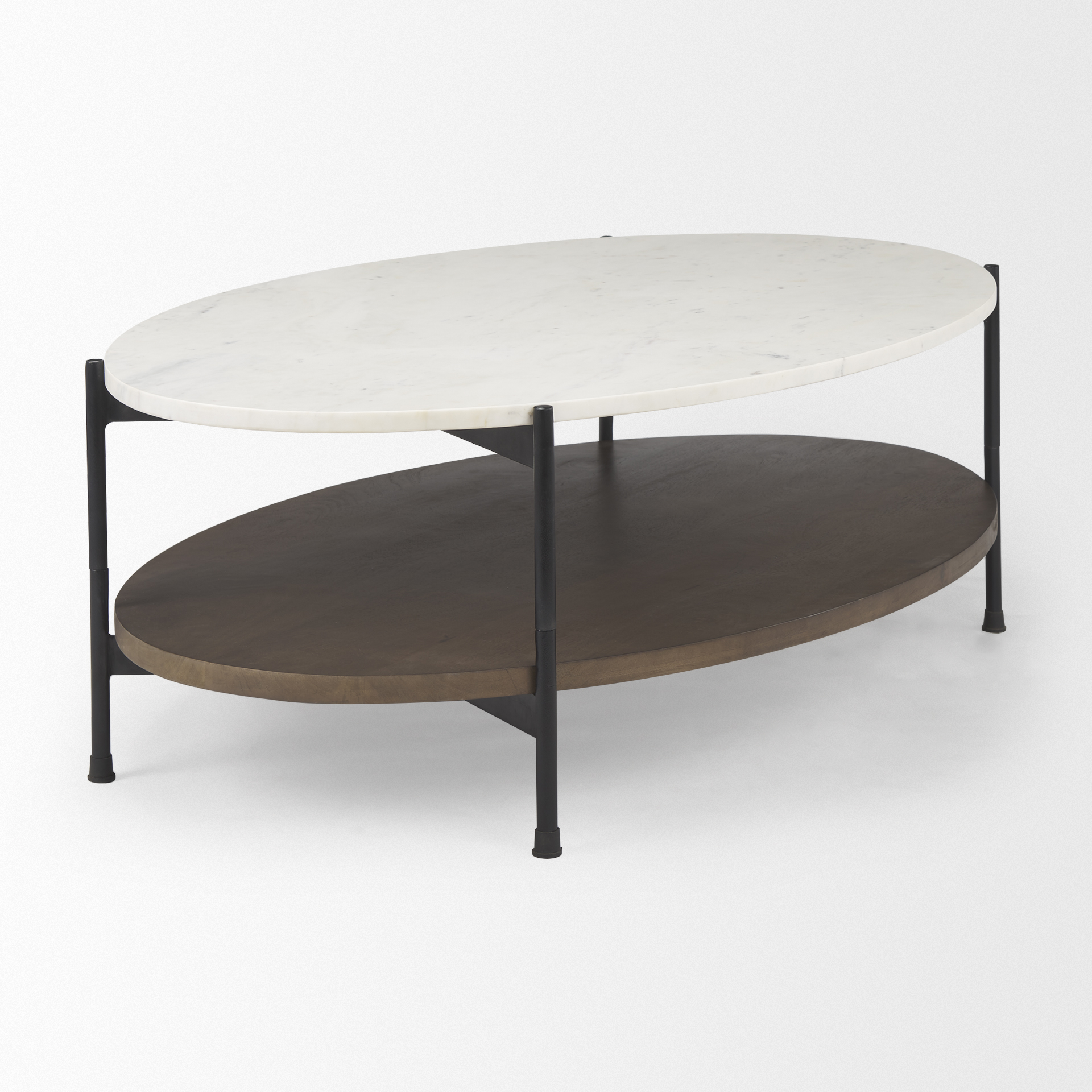Mercana Larkin Oval Coffee Table - White, Wood