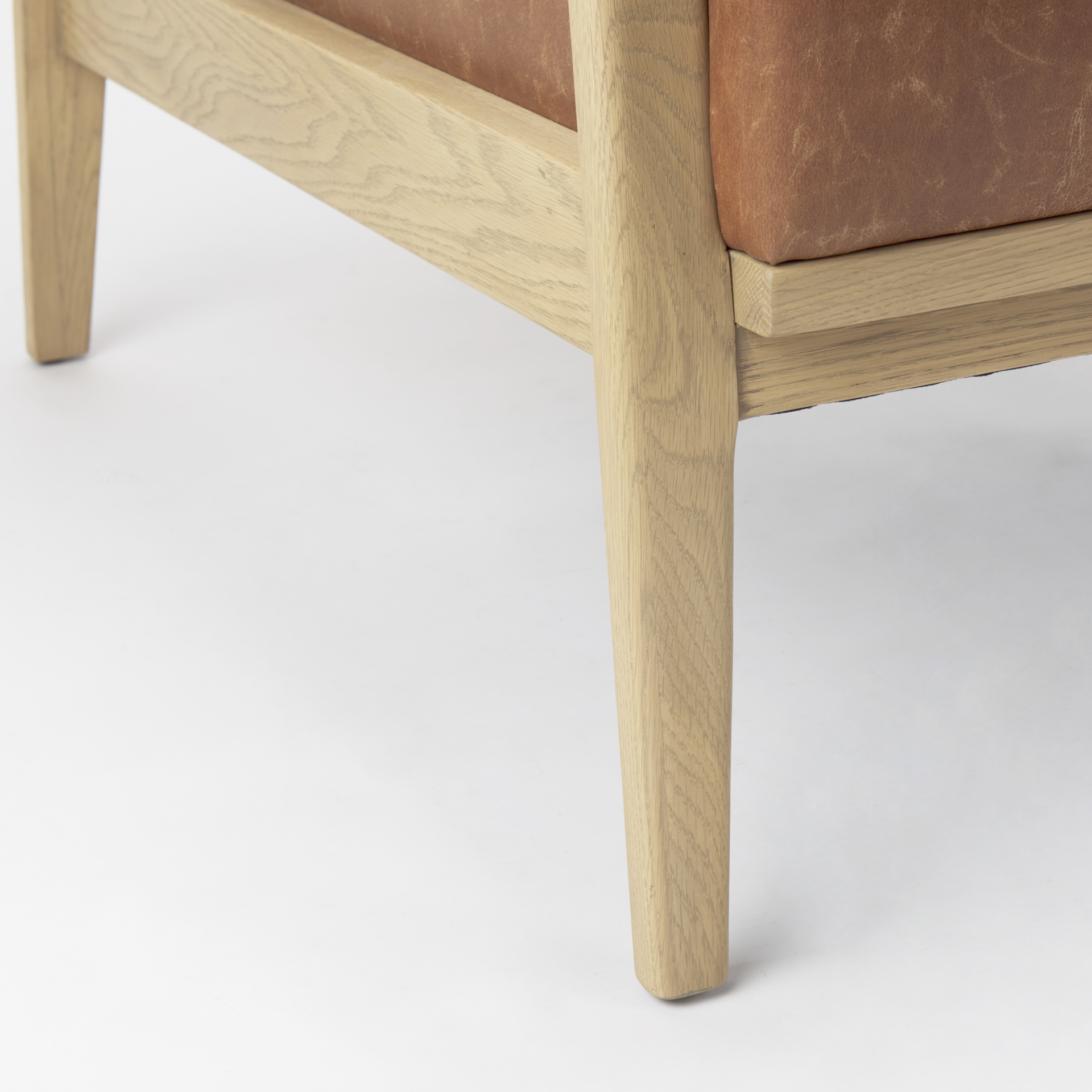 Mercana Raeleigh Leather Accent Chair - Tan, Fabric