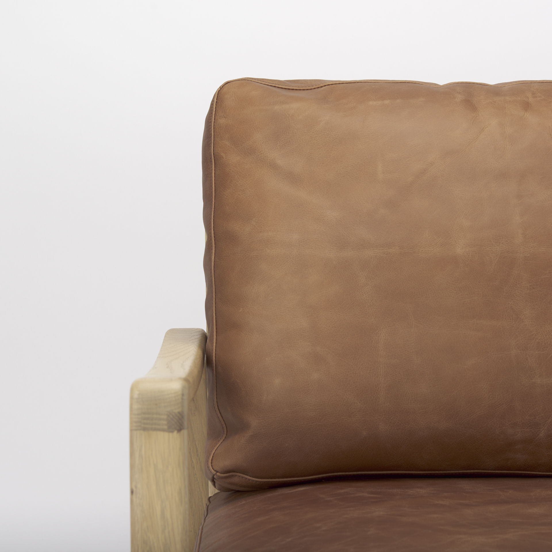 Mercana Raeleigh Leather Accent Chair - Brown, Fabric