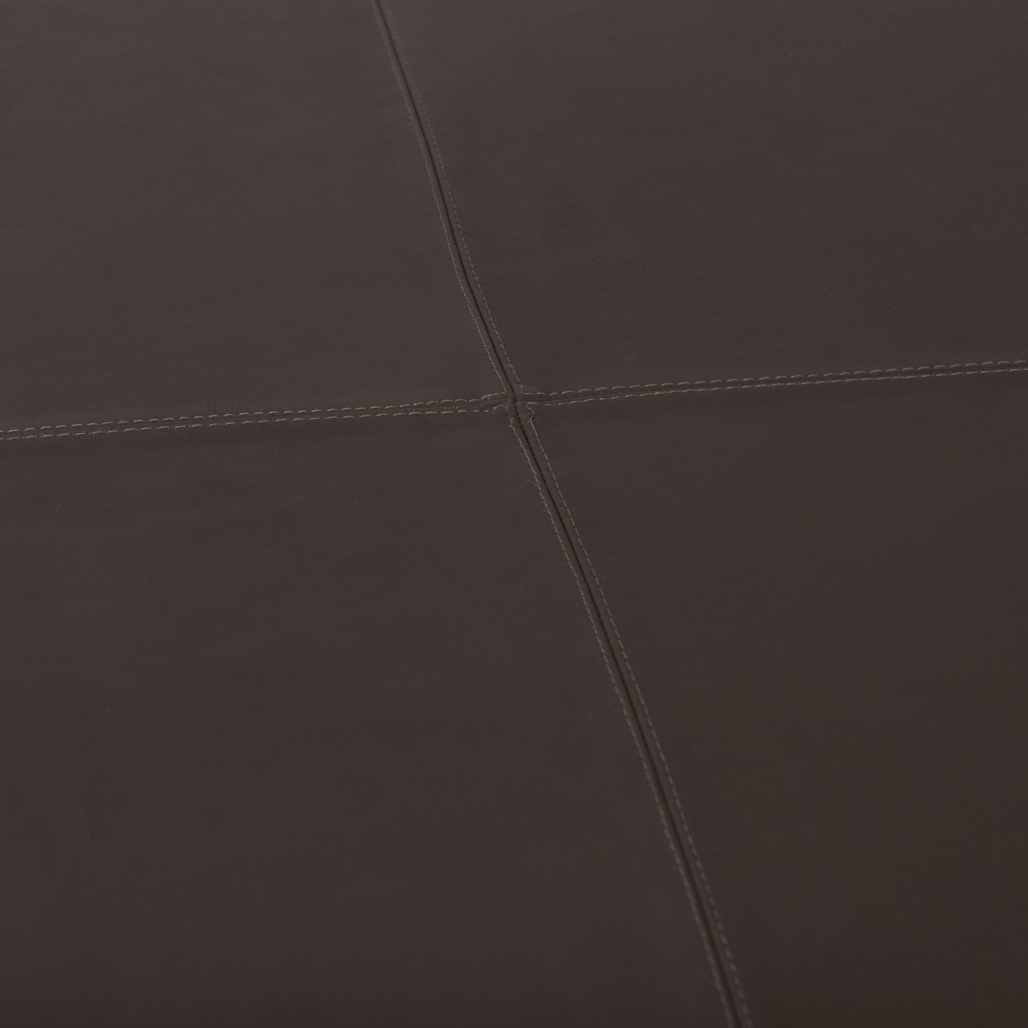 Mercana Minara Square Ottoman - Dark Brown, Leather