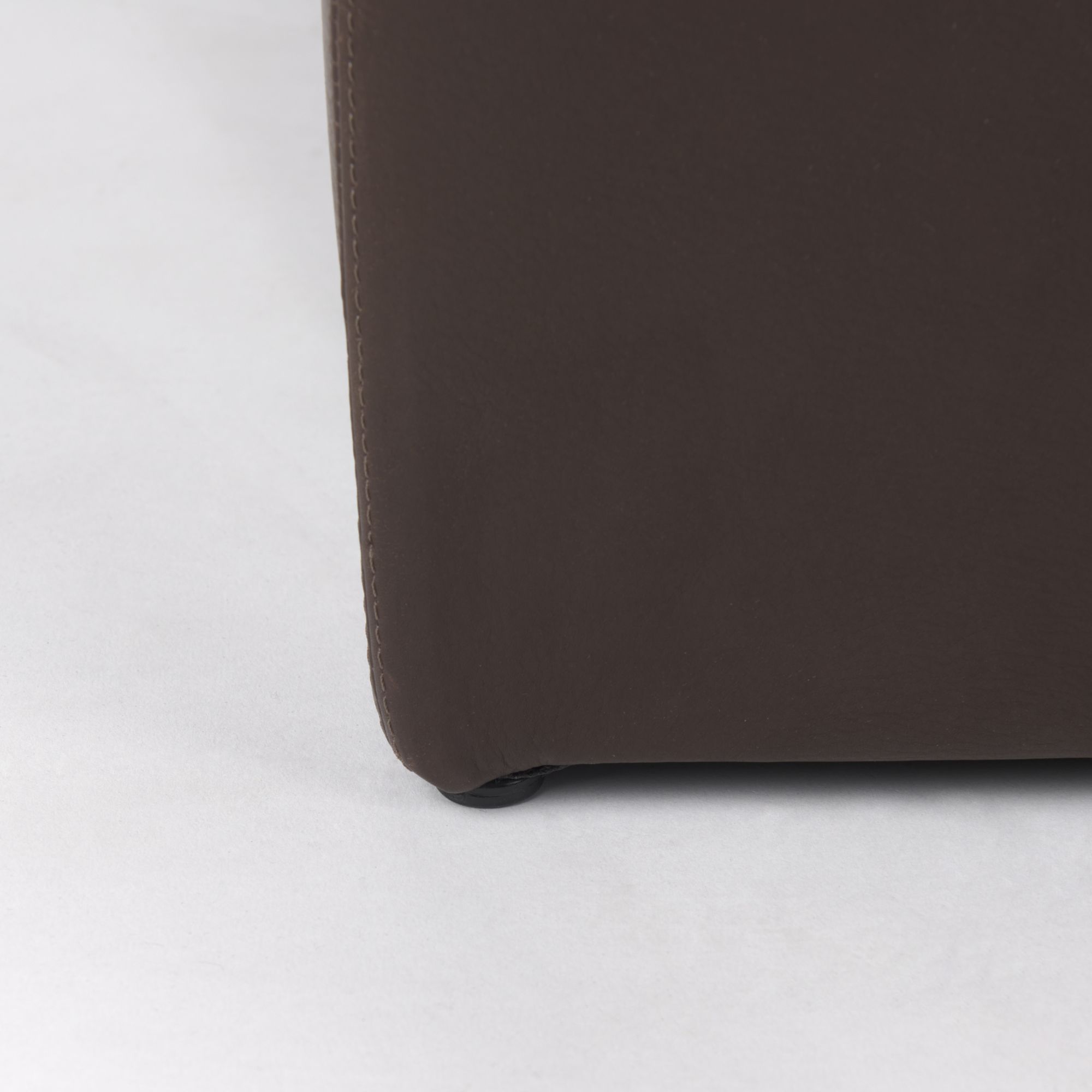 Mercana Minara Square Ottoman - Dark Brown, Leather